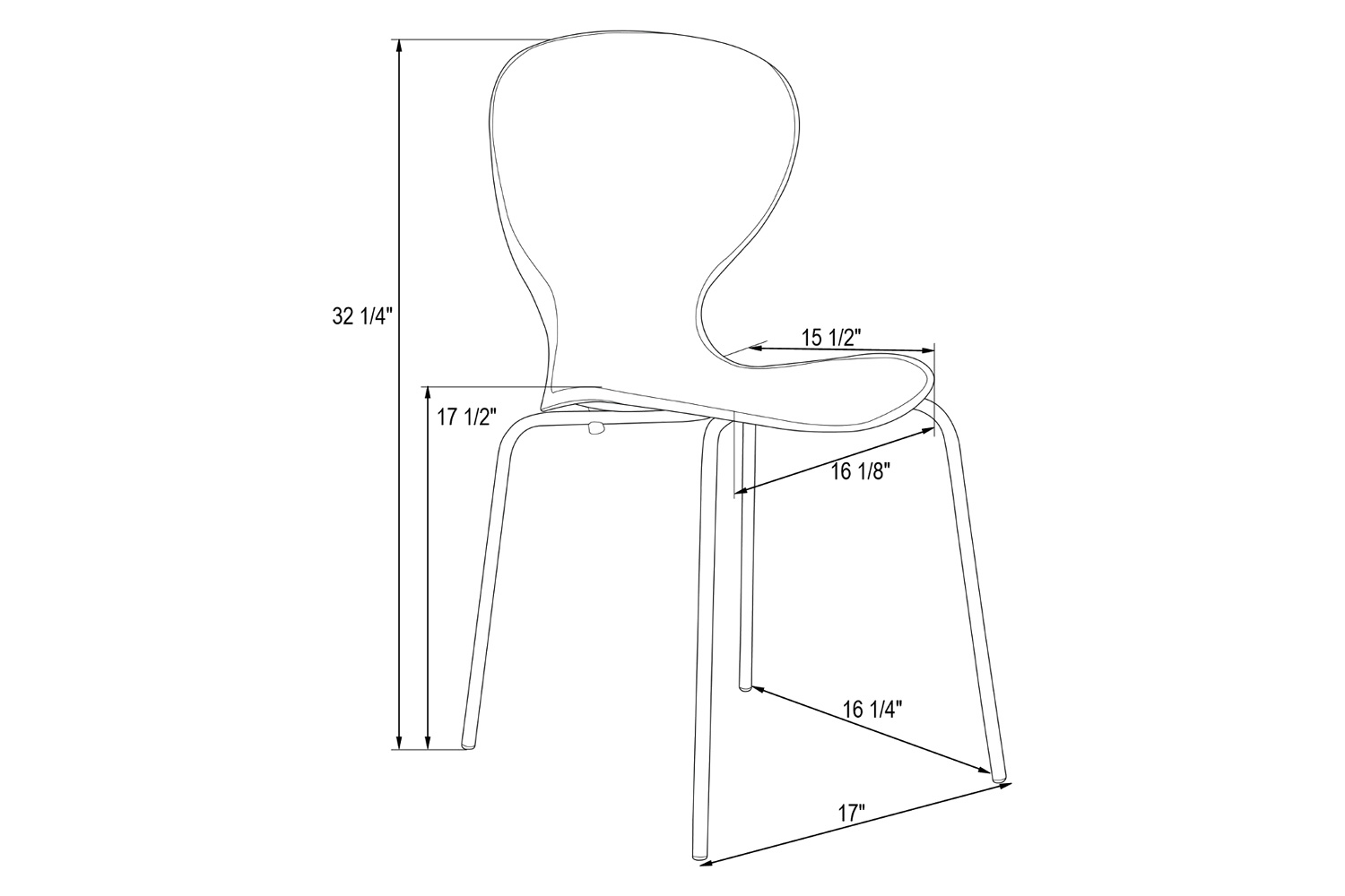 LeisureMod Oyster Modern Dining Side Chair - Clear