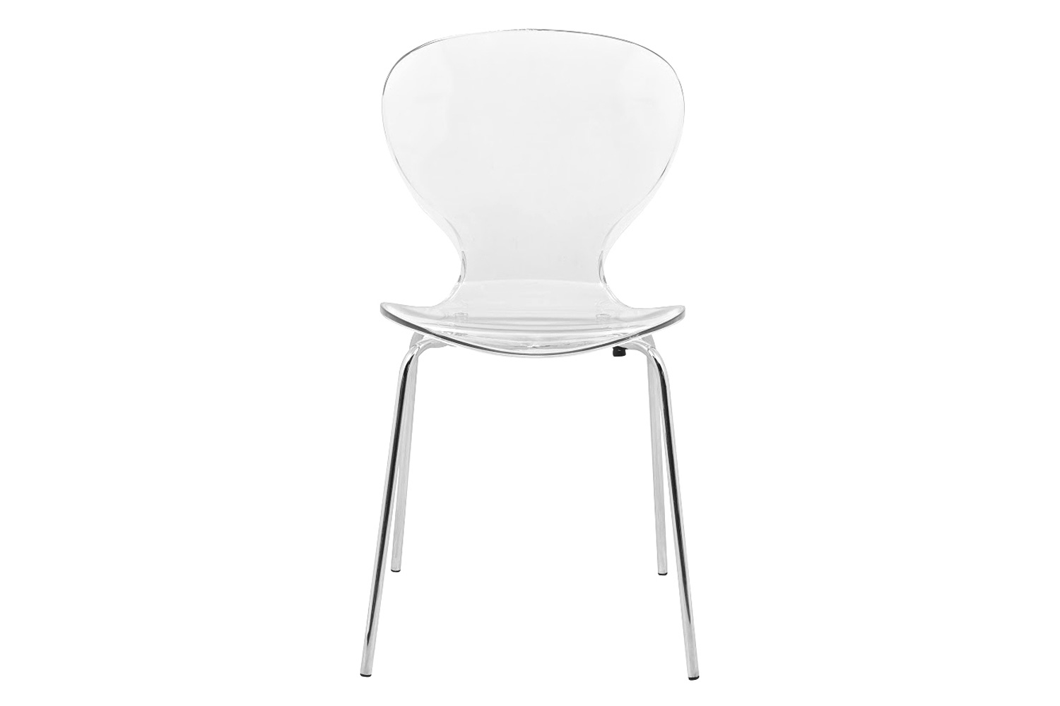 LeisureMod Oyster Modern Dining Side Chair - Clear