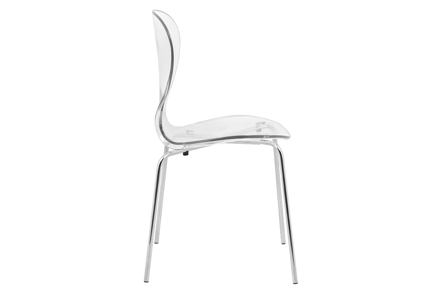 LeisureMod Oyster Modern Dining Side Chair - Clear