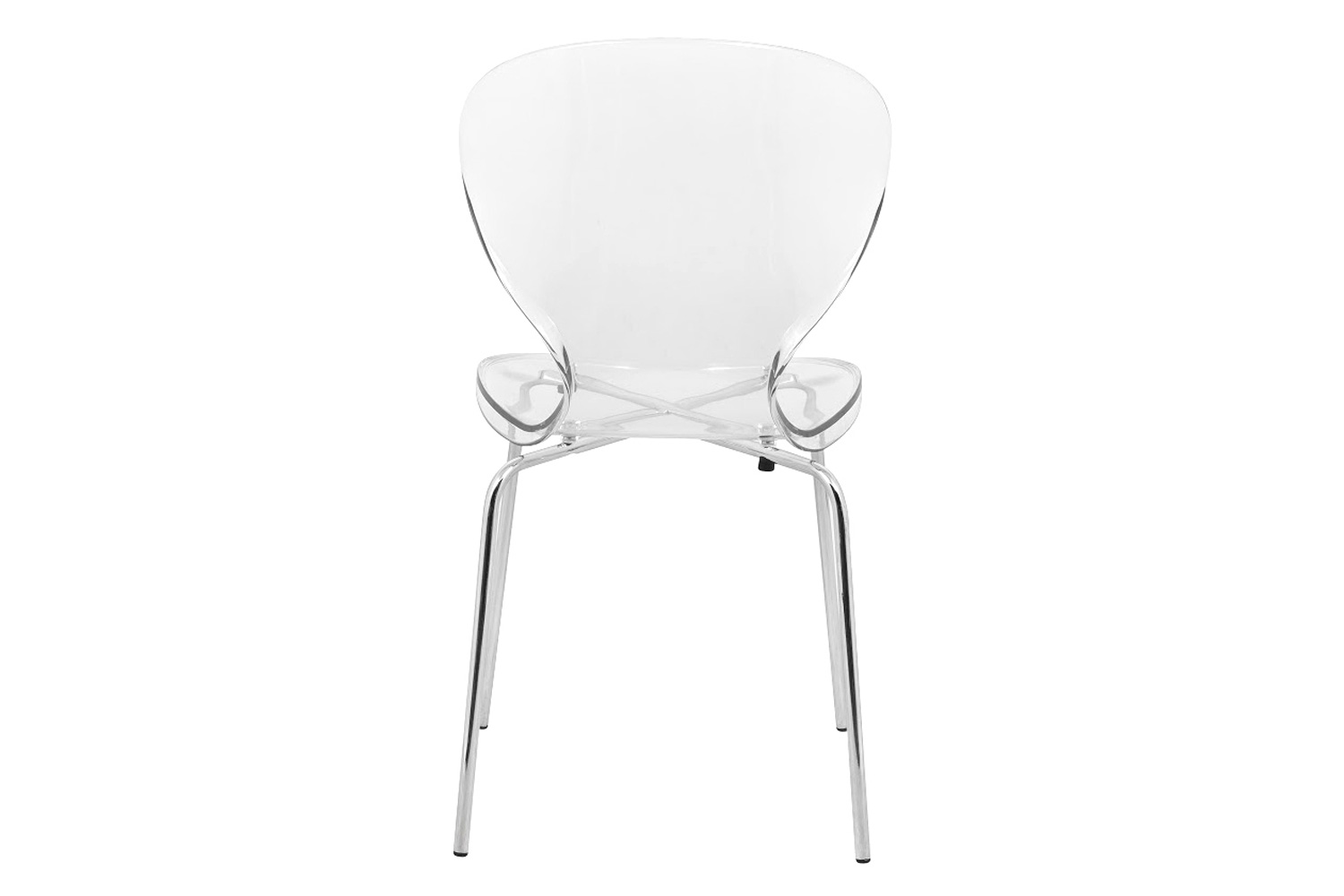 LeisureMod Oyster Modern Dining Side Chair - Clear