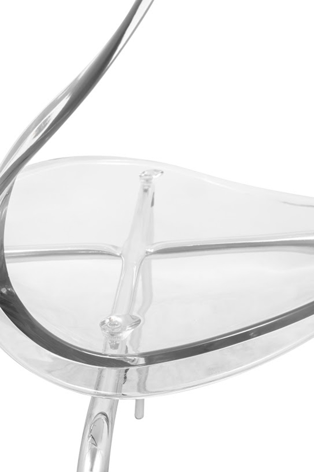 LeisureMod Oyster Modern Dining Side Chair - Clear