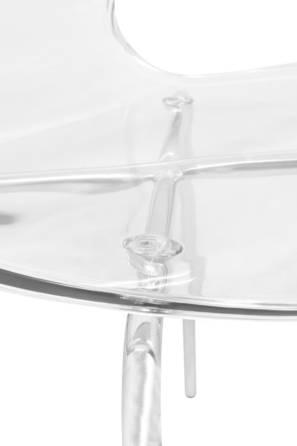 LeisureMod Oyster Modern Dining Side Chair - Clear
