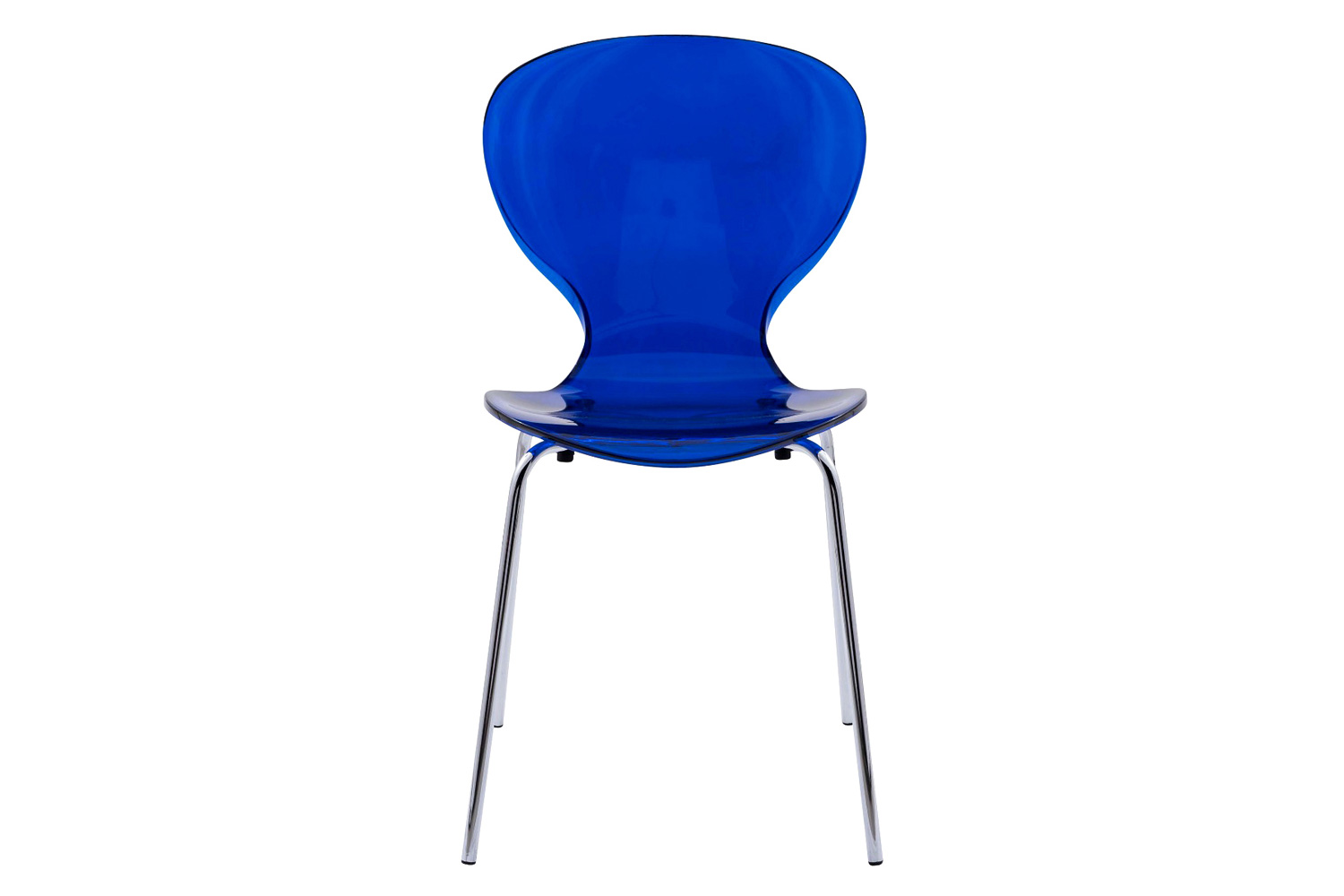 LeisureMod Oyster Modern Dining Side Chair - Blue