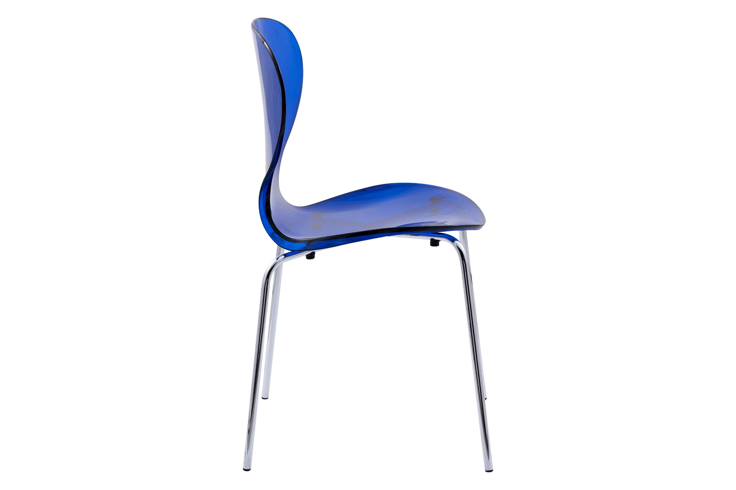 LeisureMod Oyster Modern Dining Side Chair - Blue