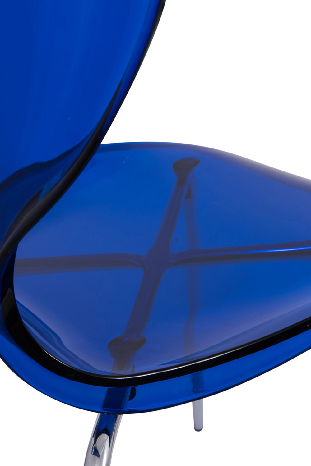 LeisureMod Oyster Modern Dining Side Chair - Blue