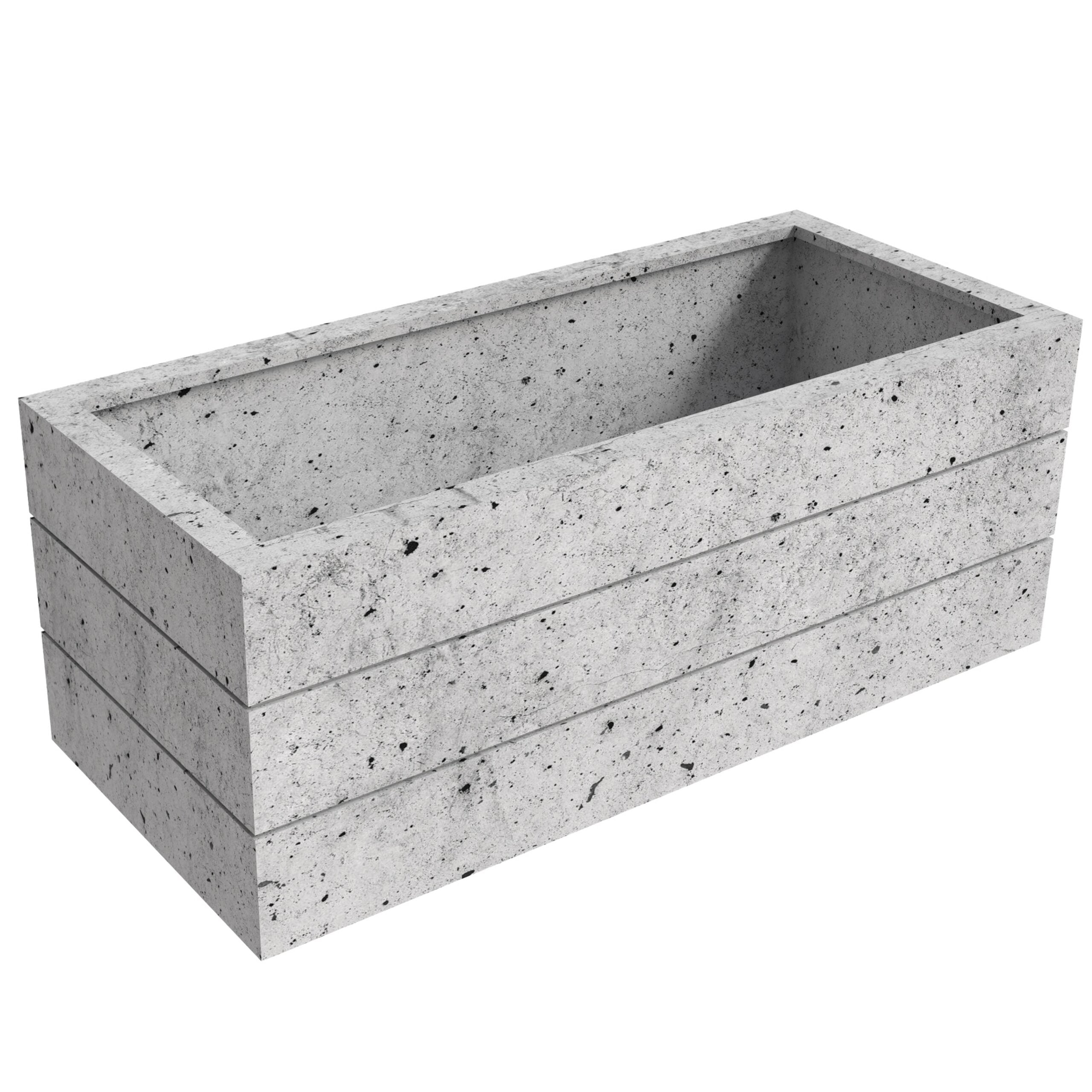 LeisureMod - Oasis Modern Rectangle Poly Stone Planter with Drainage Holes