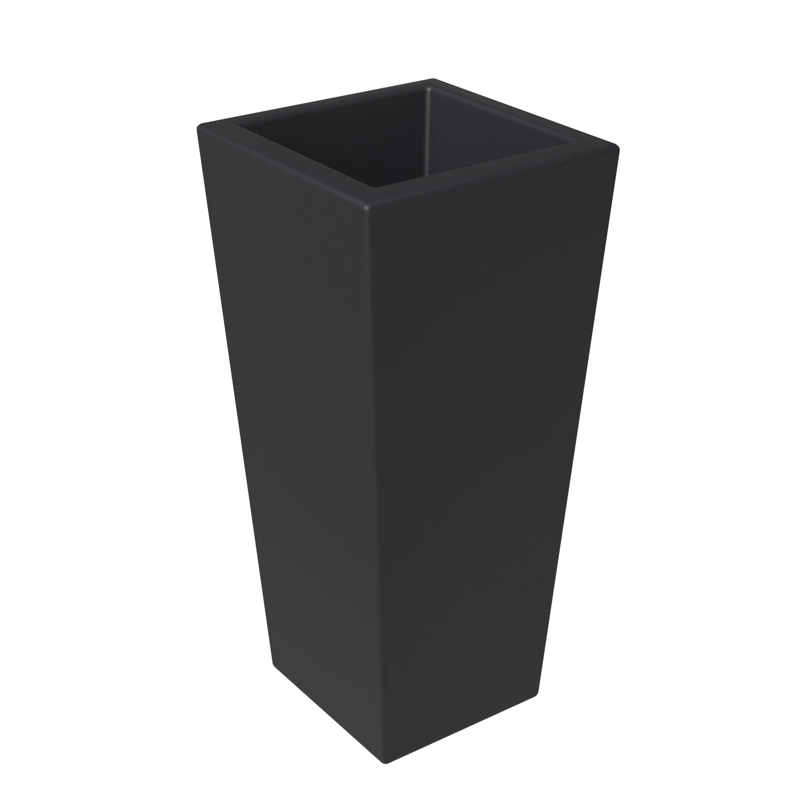 LeisureMod - Orna 29" Tapered Square Fiberstone and MgO Clay Planter Pot