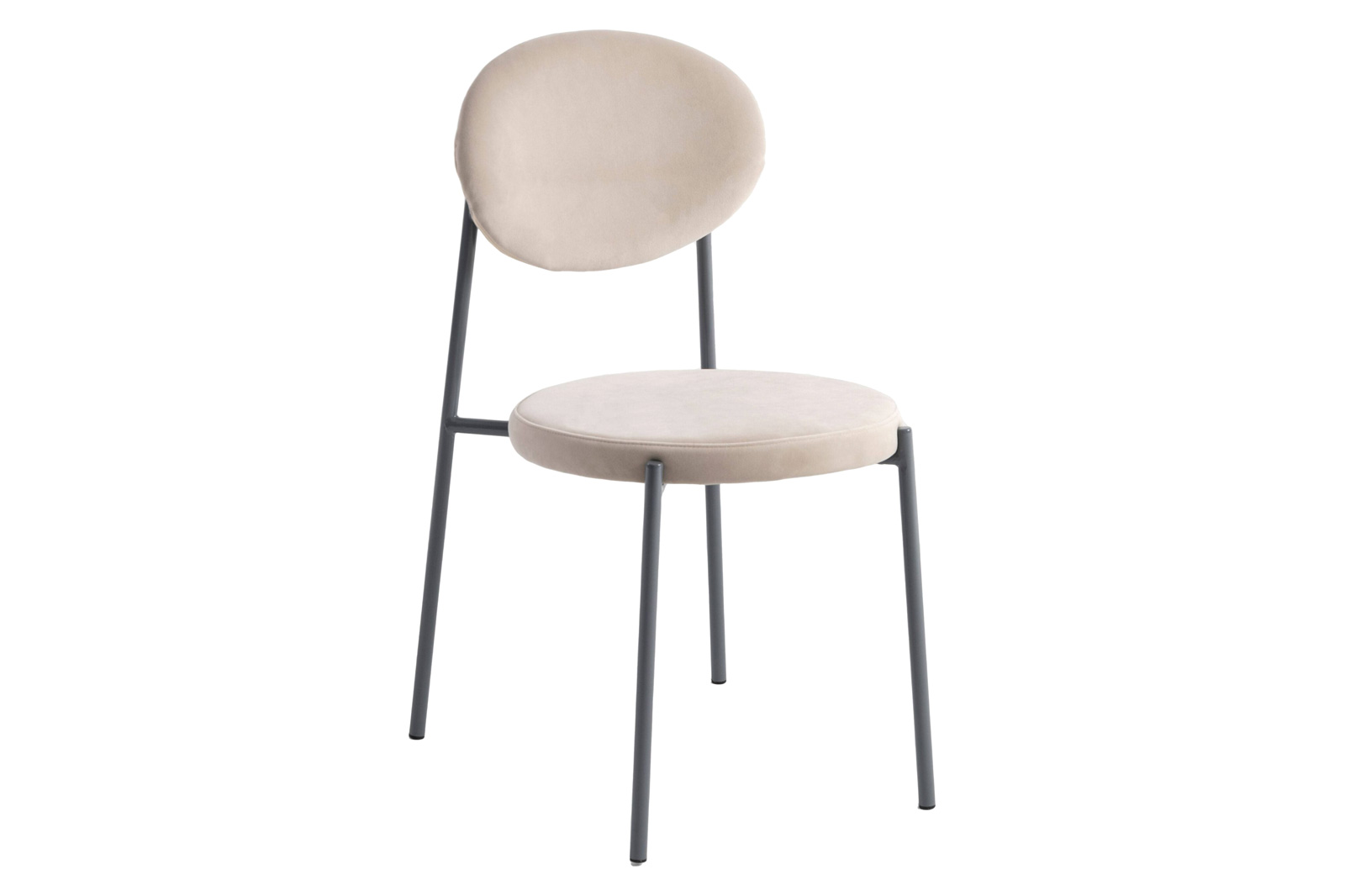 LeisureMod - Euston Modern Velvet Dining Chair With Gray Steel Frame