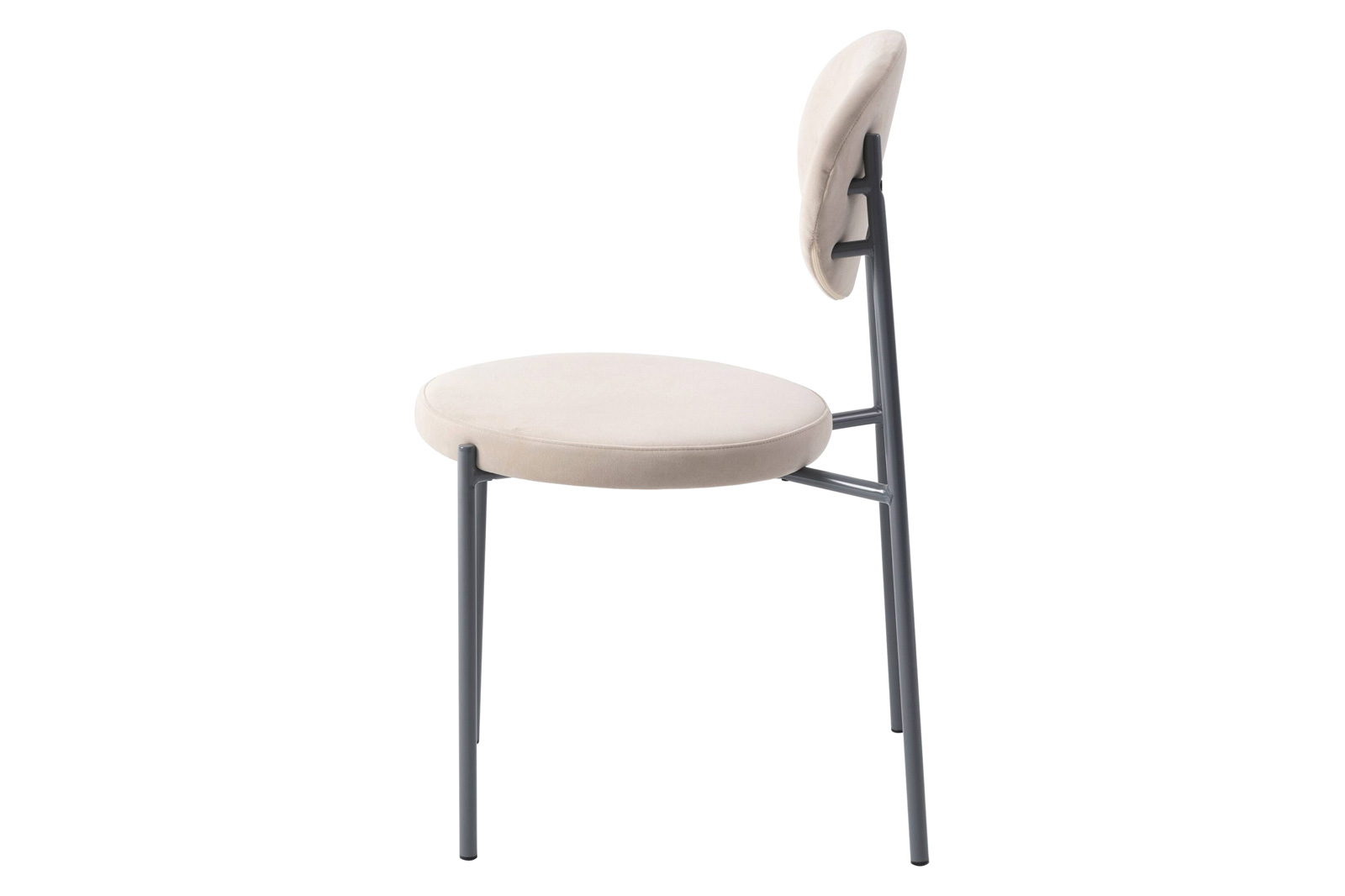 LeisureMod Euston Modern Velvet Dining Chair With Gray Steel Frame (Set Of 2) - Beige