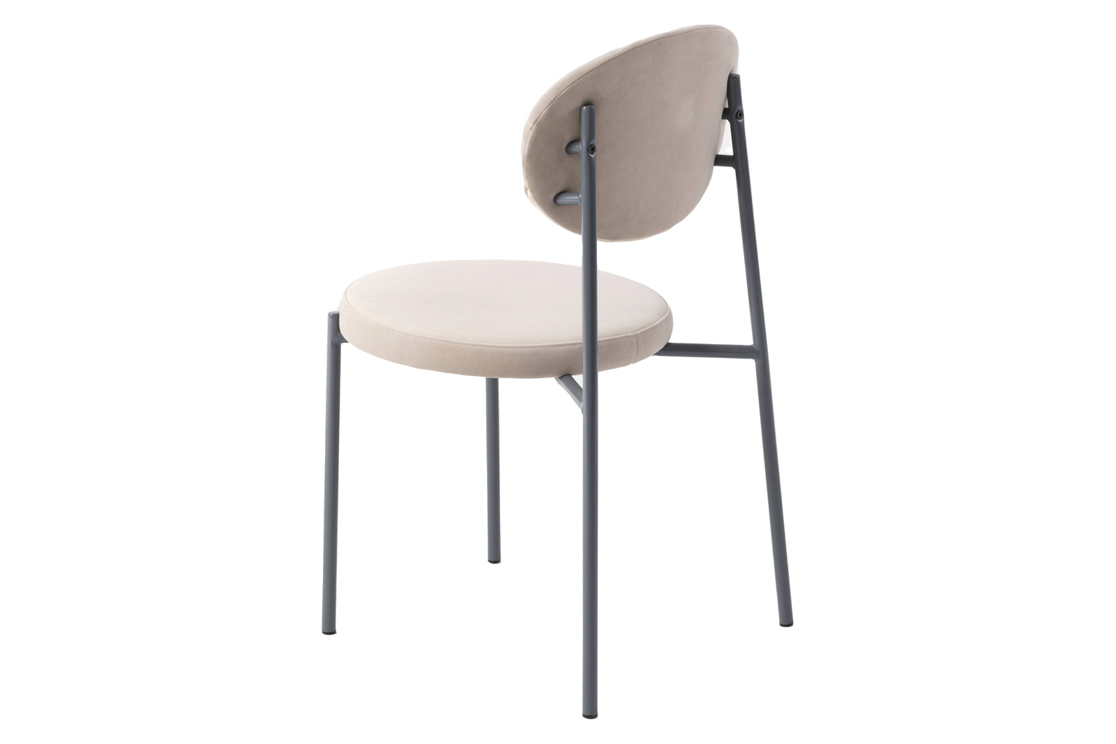LeisureMod Euston Modern Velvet Dining Chair With Gray Steel Frame (Set Of 2) - Beige