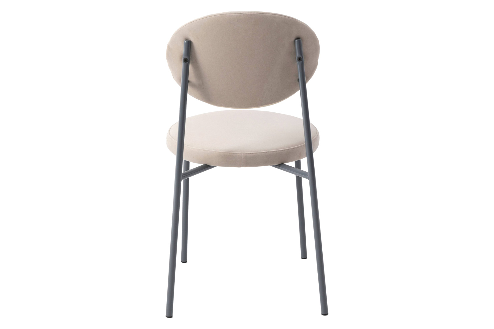 LeisureMod Euston Modern Velvet Dining Chair With Gray Steel Frame (Set Of 2) - Beige