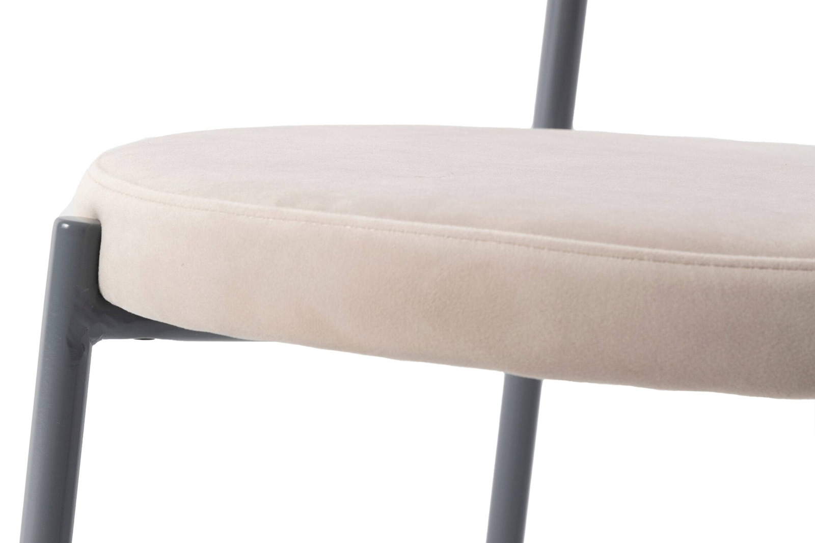 LeisureMod Euston Modern Velvet Dining Chair With Gray Steel Frame (Set Of 2) - Beige