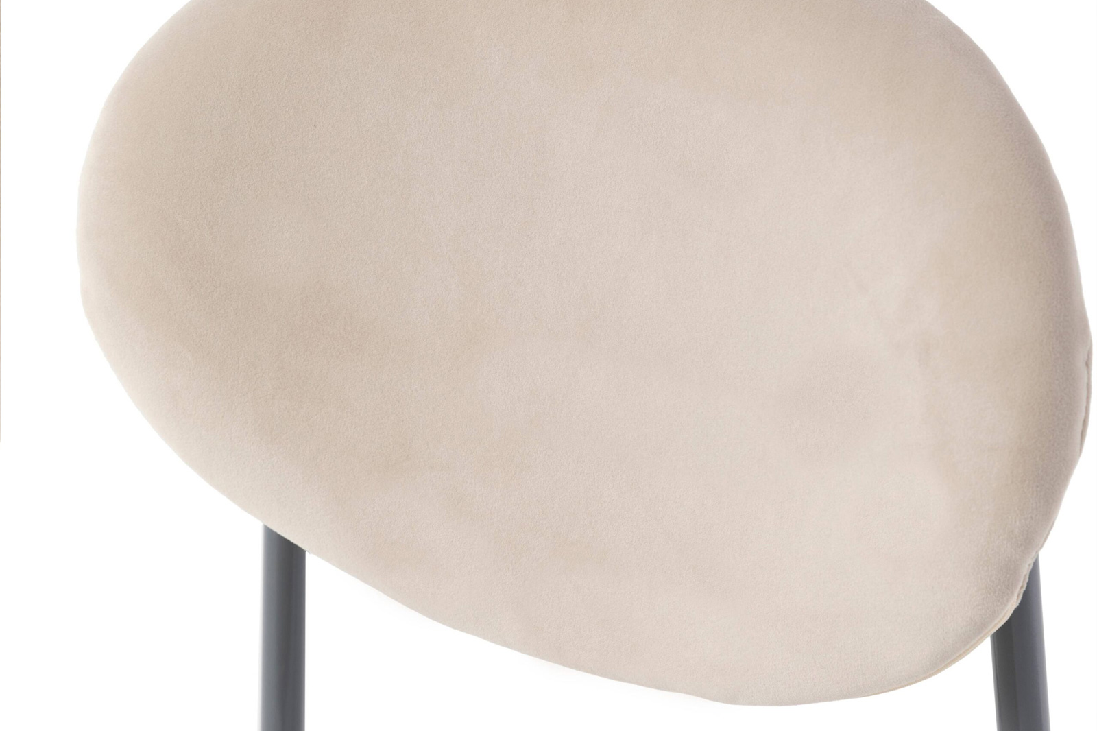 LeisureMod Euston Modern Velvet Dining Chair With Gray Steel Frame (Set Of 2) - Beige