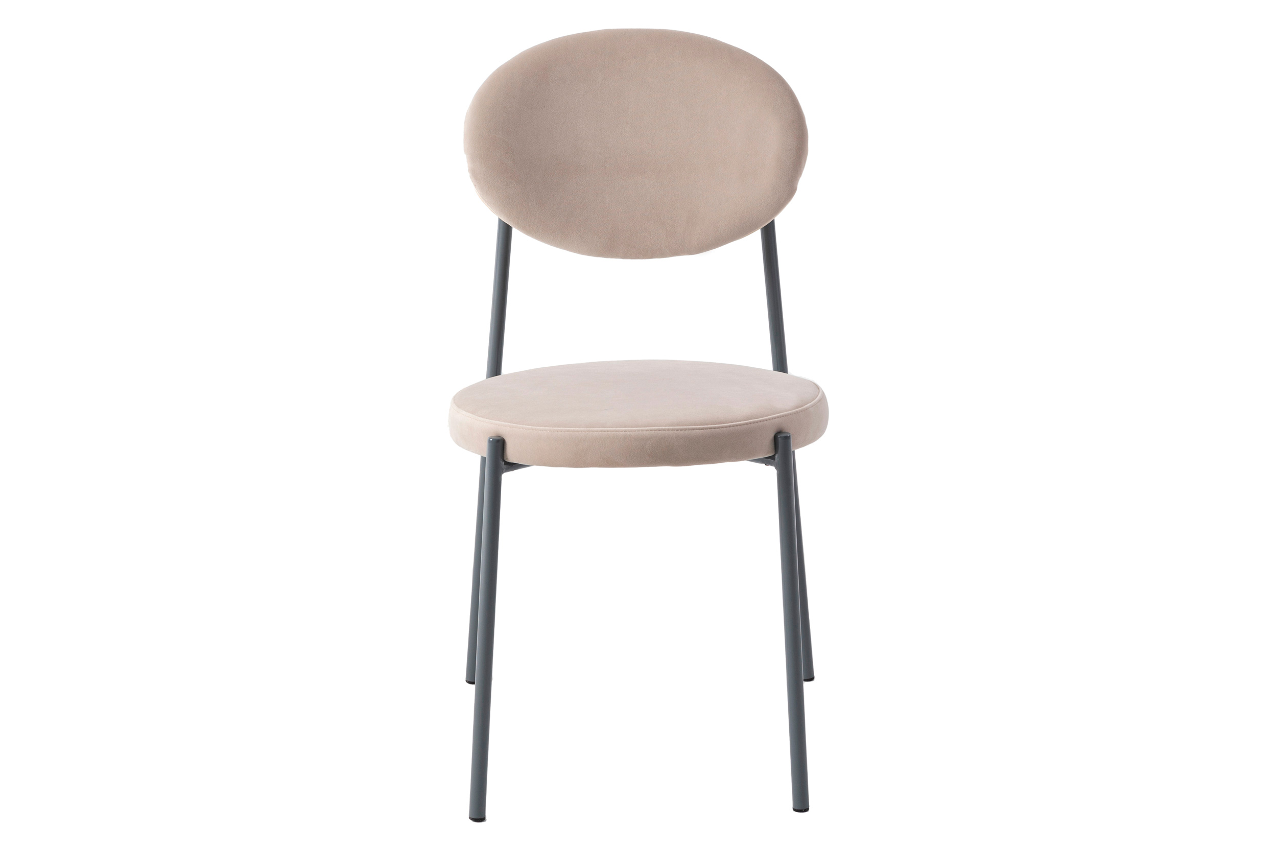 LeisureMod Euston Modern Velvet Dining Chair With Gray Steel Frame (Set Of 4) - Beige