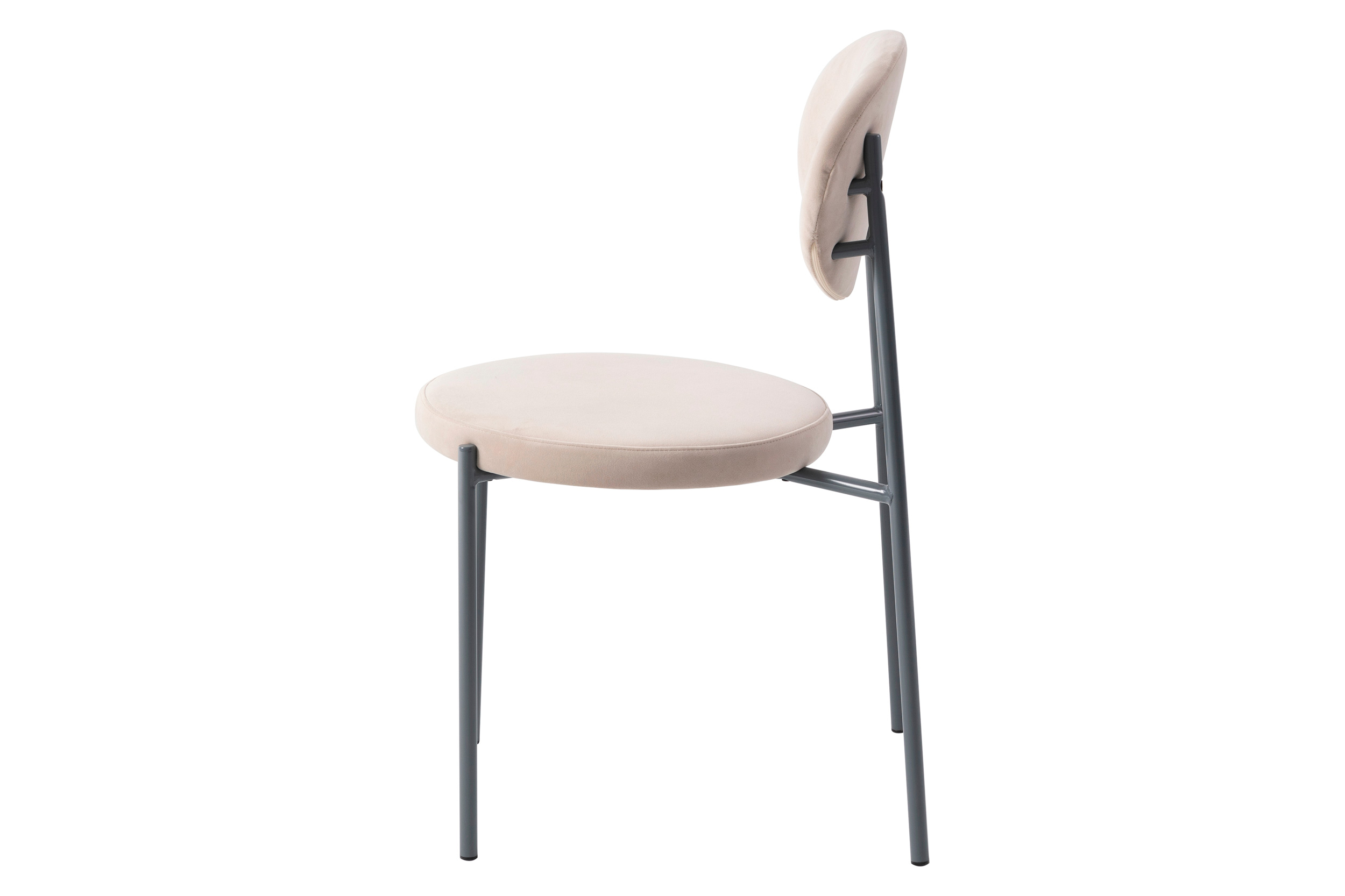 LeisureMod Euston Modern Velvet Dining Chair With Gray Steel Frame (Set Of 4) - Beige