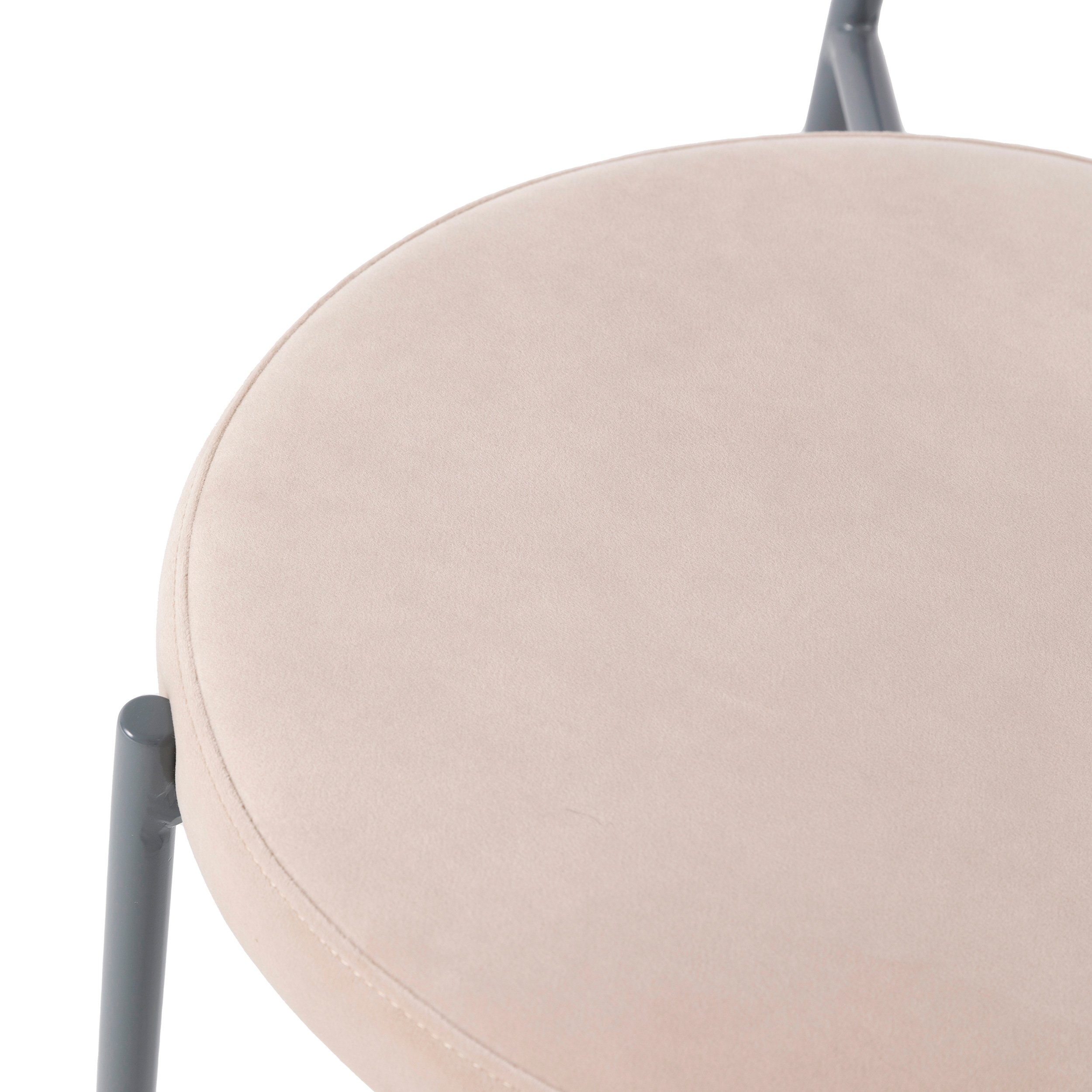 LeisureMod Euston Modern Velvet Dining Chair With Gray Steel Frame (Set Of 4) - Beige