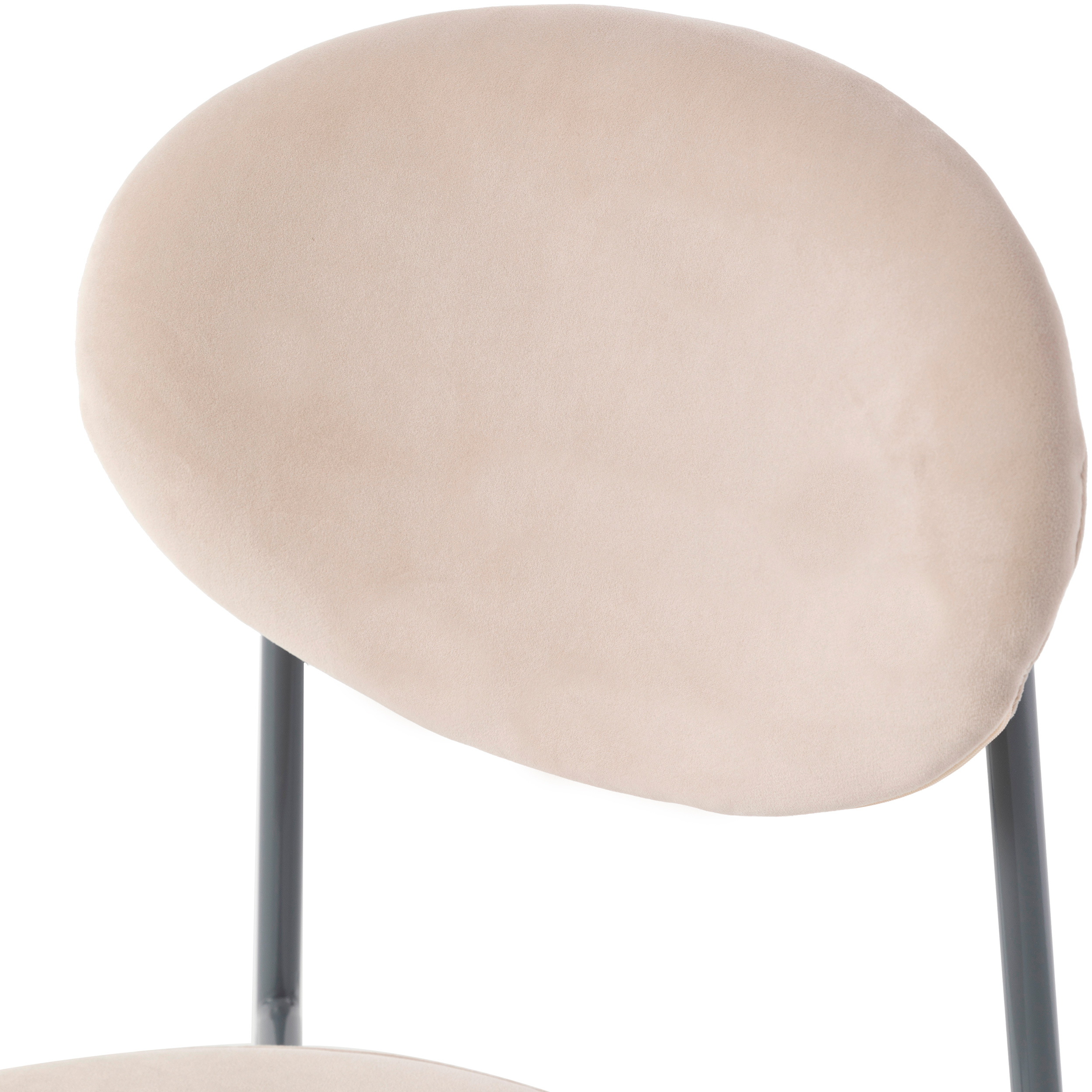 LeisureMod Euston Modern Velvet Dining Chair With Gray Steel Frame (Set Of 4) - Beige