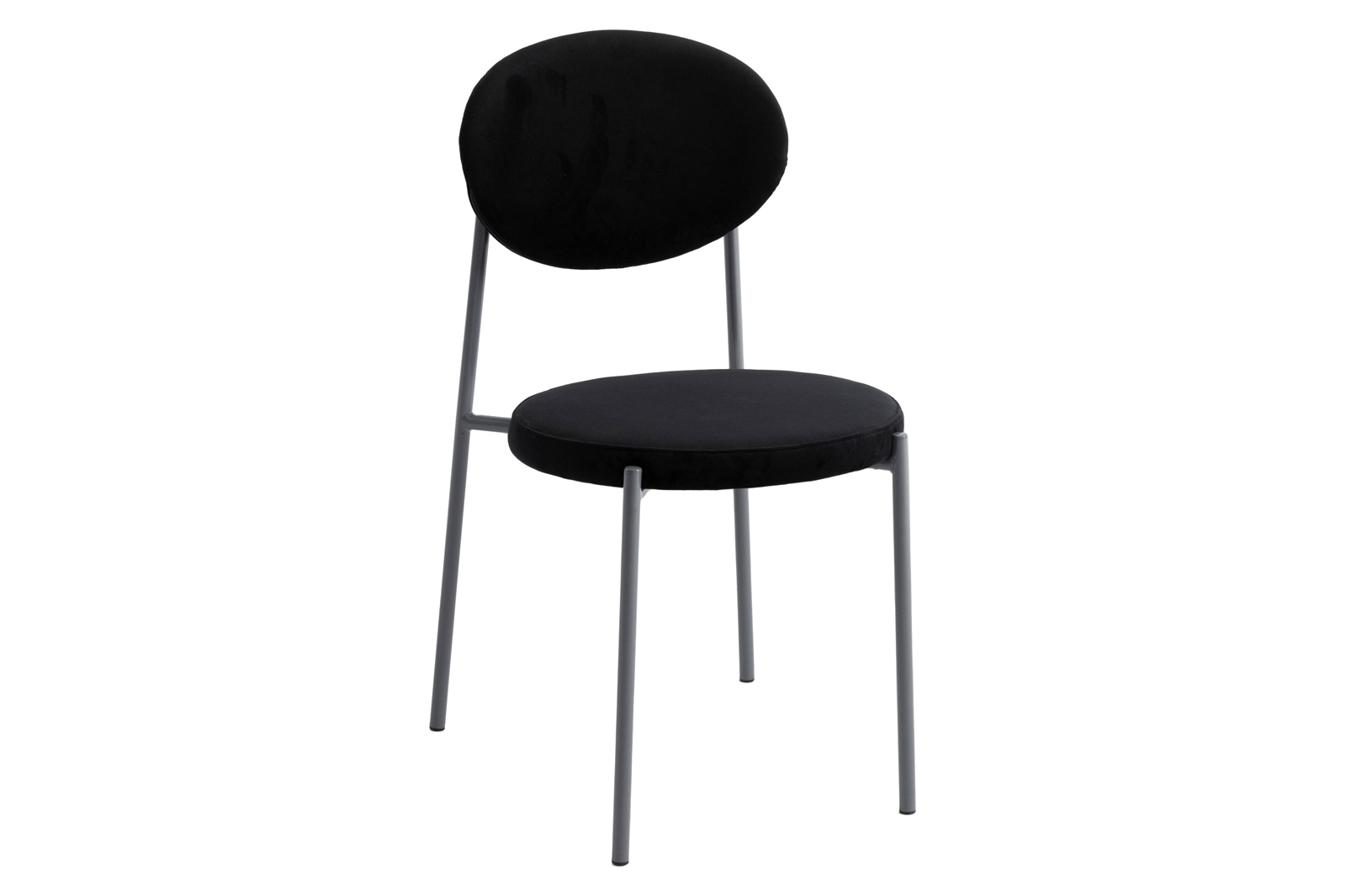 LeisureMod - Euston Modern Velvet Dining Chair With Gray Steel Frame