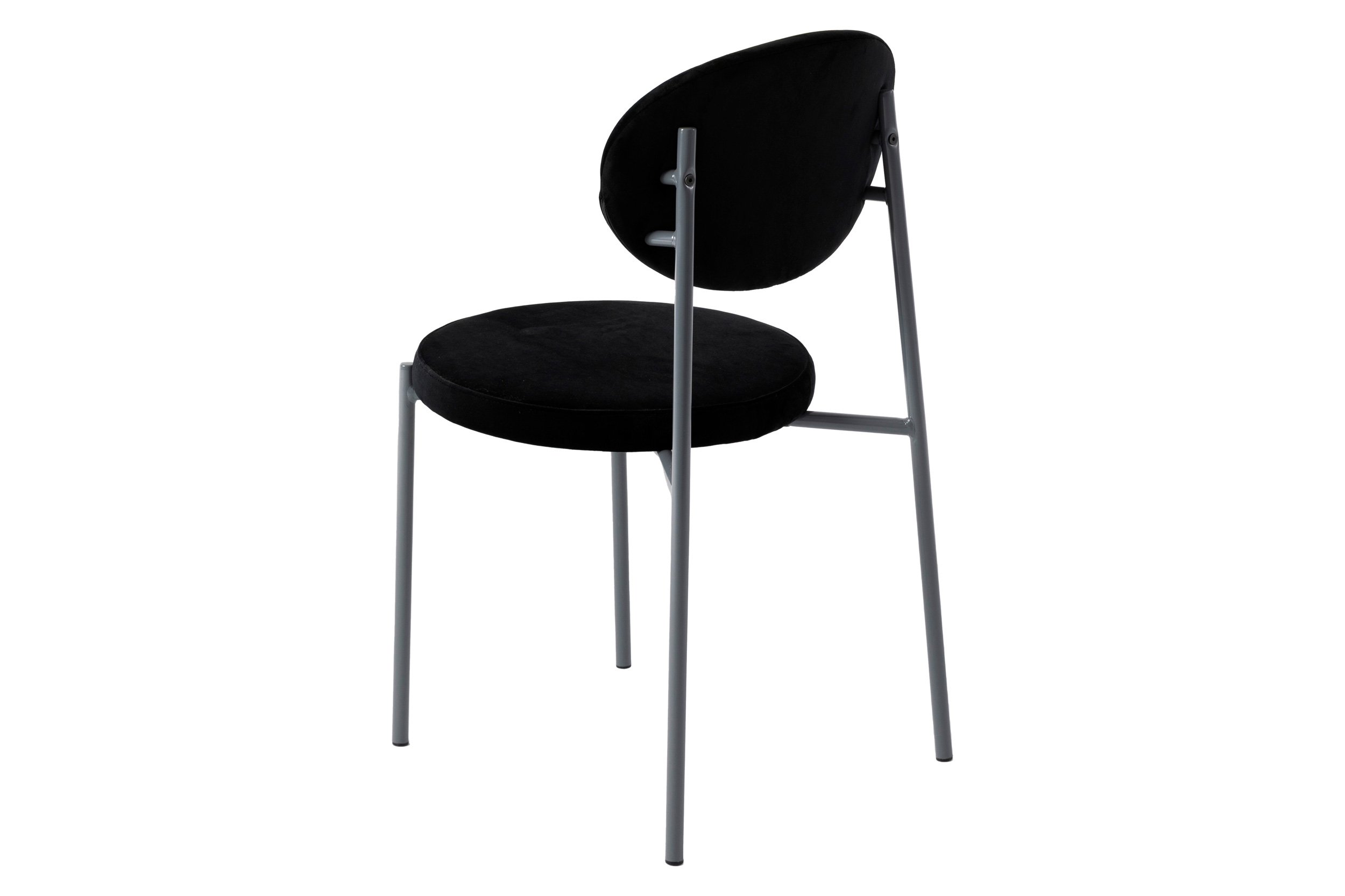 LeisureMod Euston Modern Velvet Dining Chair With Gray Steel Frame (Set Of 4) - Black