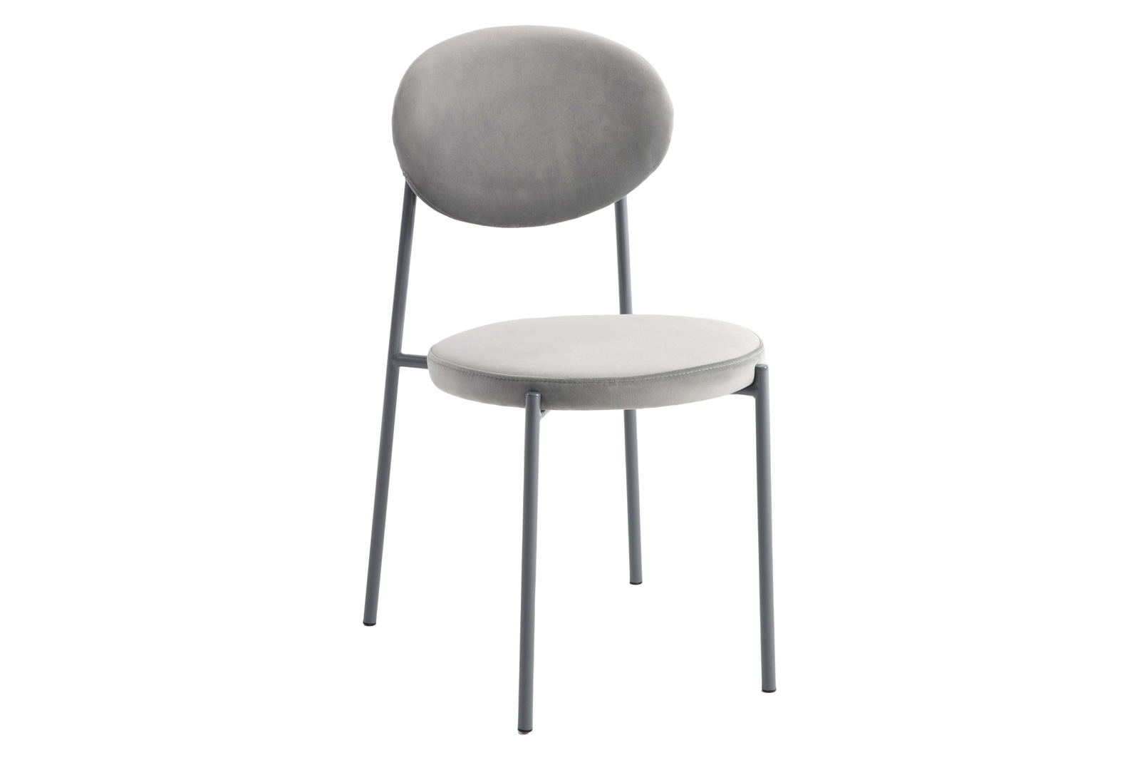 LeisureMod - Euston Modern Velvet Dining Chair With Gray Steel Frame
