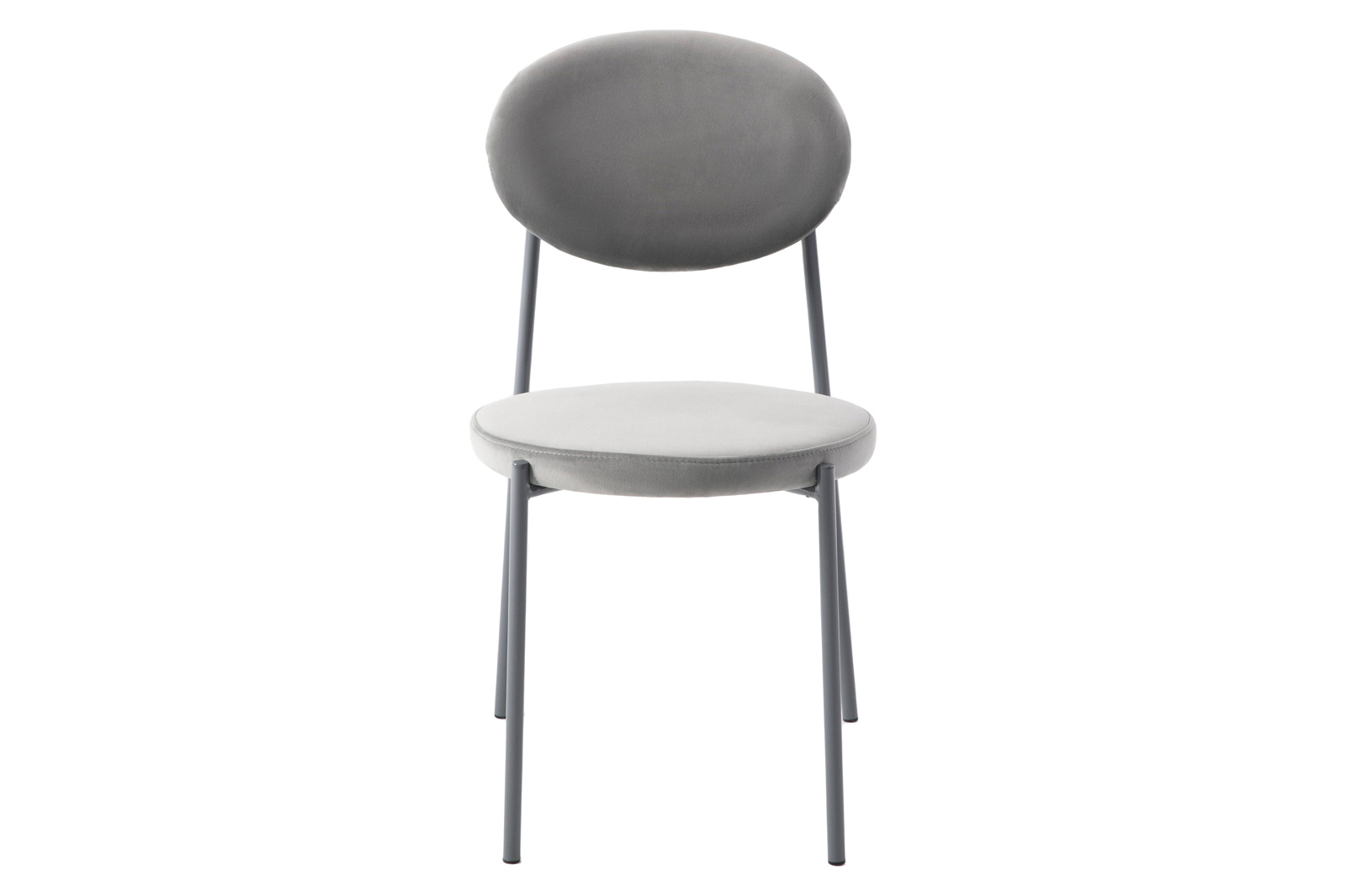 LeisureMod Euston Modern Velvet Dining Chair With Gray Steel Frame - Gray