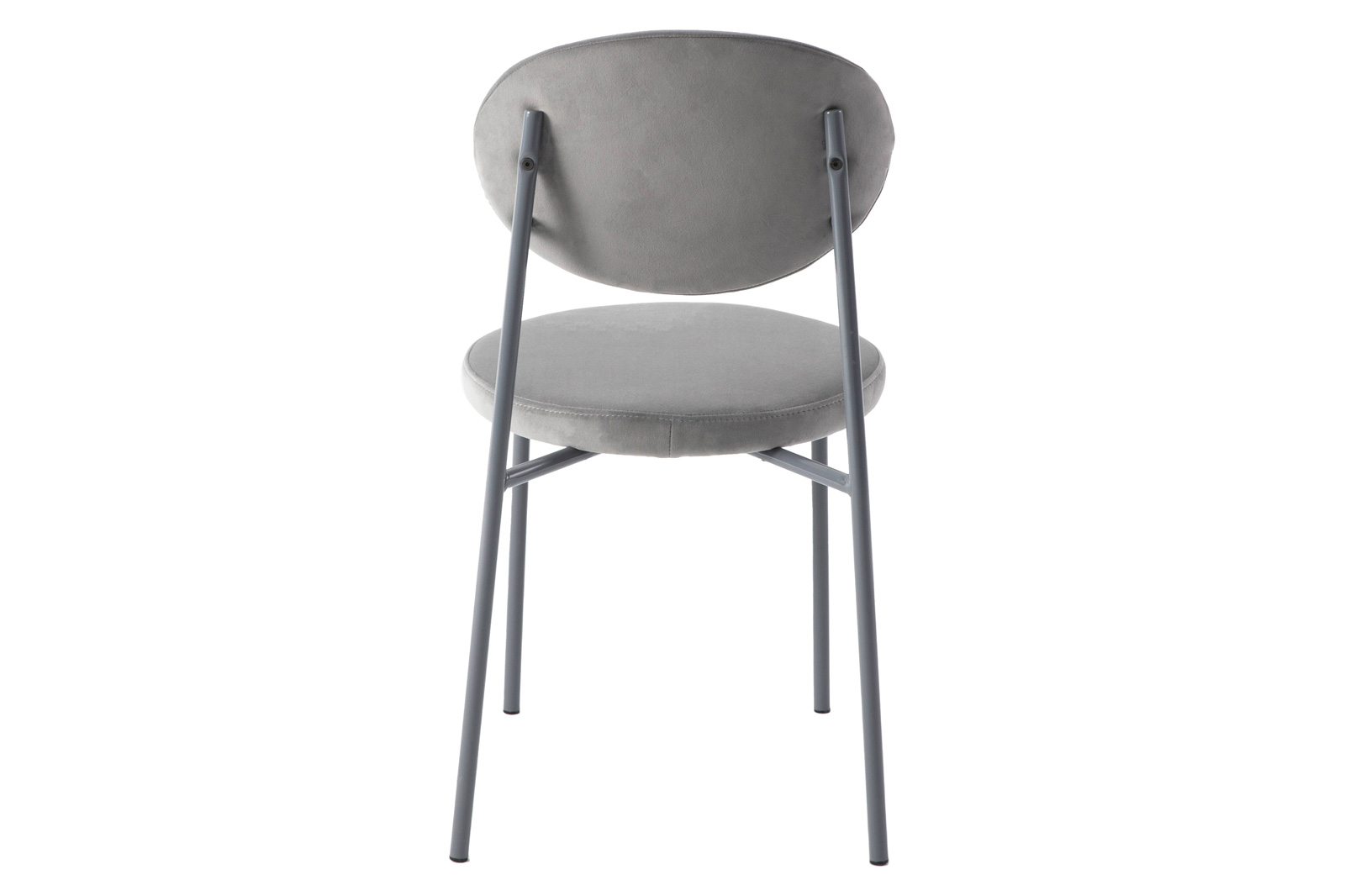 LeisureMod Euston Modern Velvet Dining Chair With Gray Steel Frame - Gray
