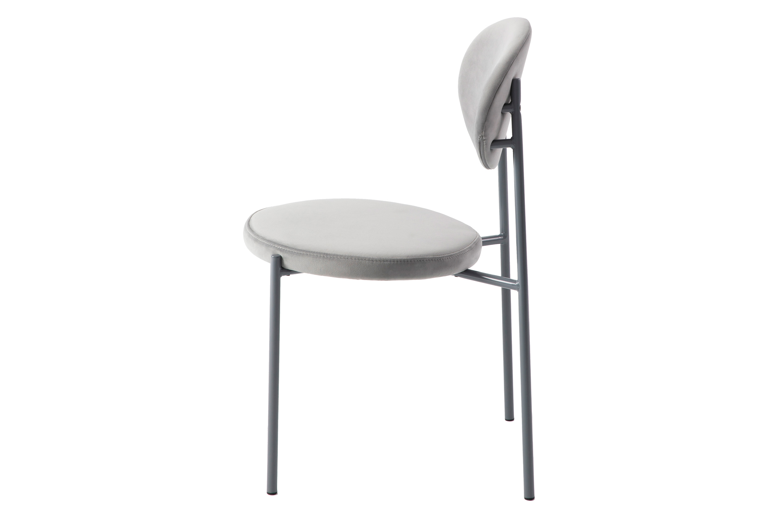 LeisureMod Euston Modern Velvet Dining Chair With Gray Steel Frame (Set Of 4) - Gray