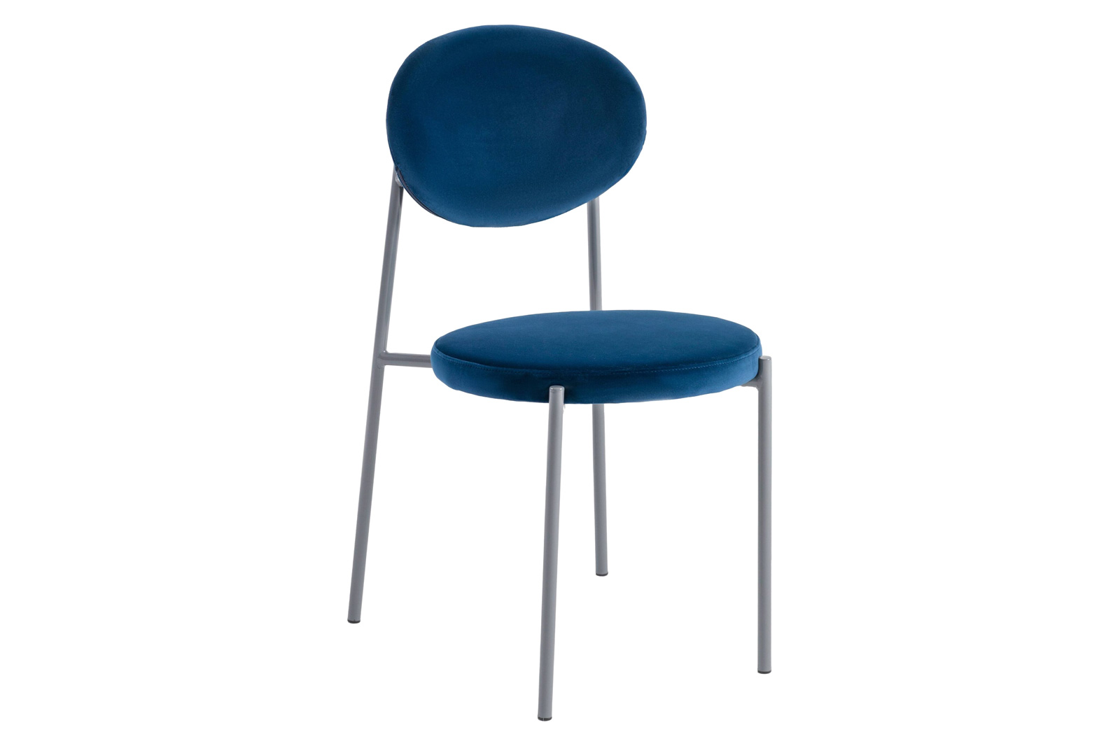 LeisureMod - Euston Modern Velvet Dining Chair With Gray Steel Frame (Set Of 2)