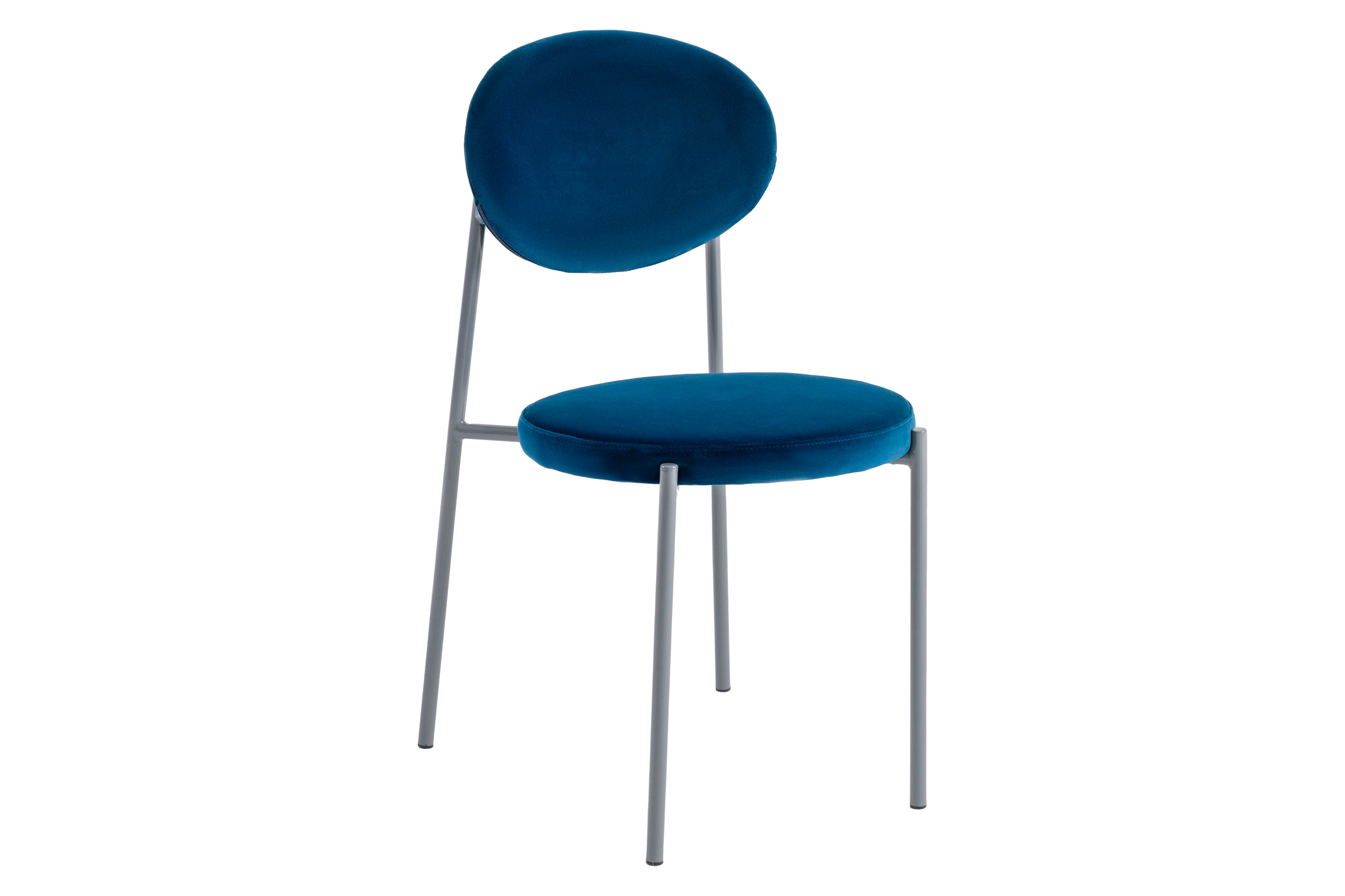 LeisureMod - Euston Modern Velvet Dining Chair With Gray Steel Frame (Set Of 4)