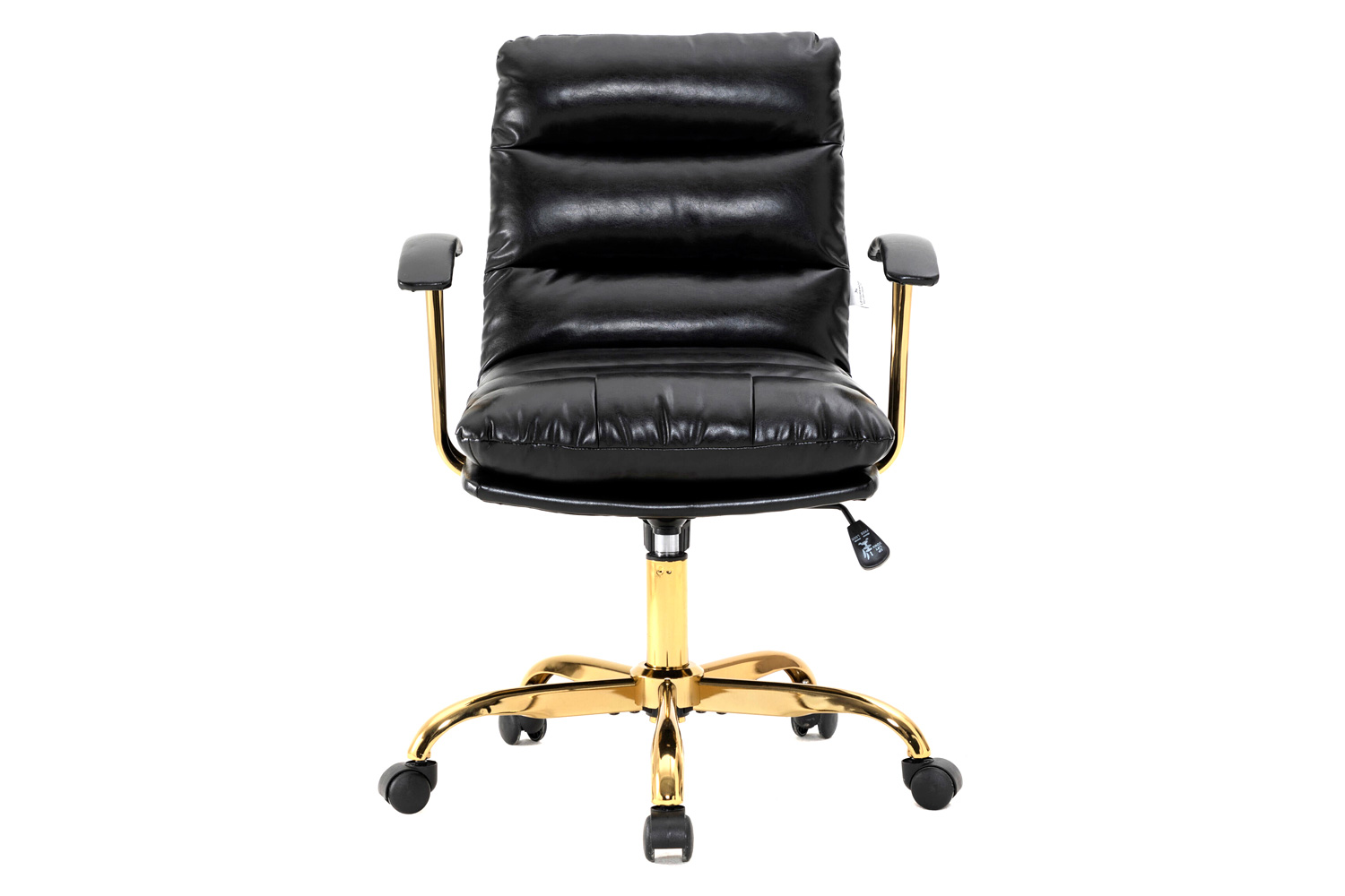 LeisureMod Regina Modern Leather Adjustable Conference Office Chair - Black