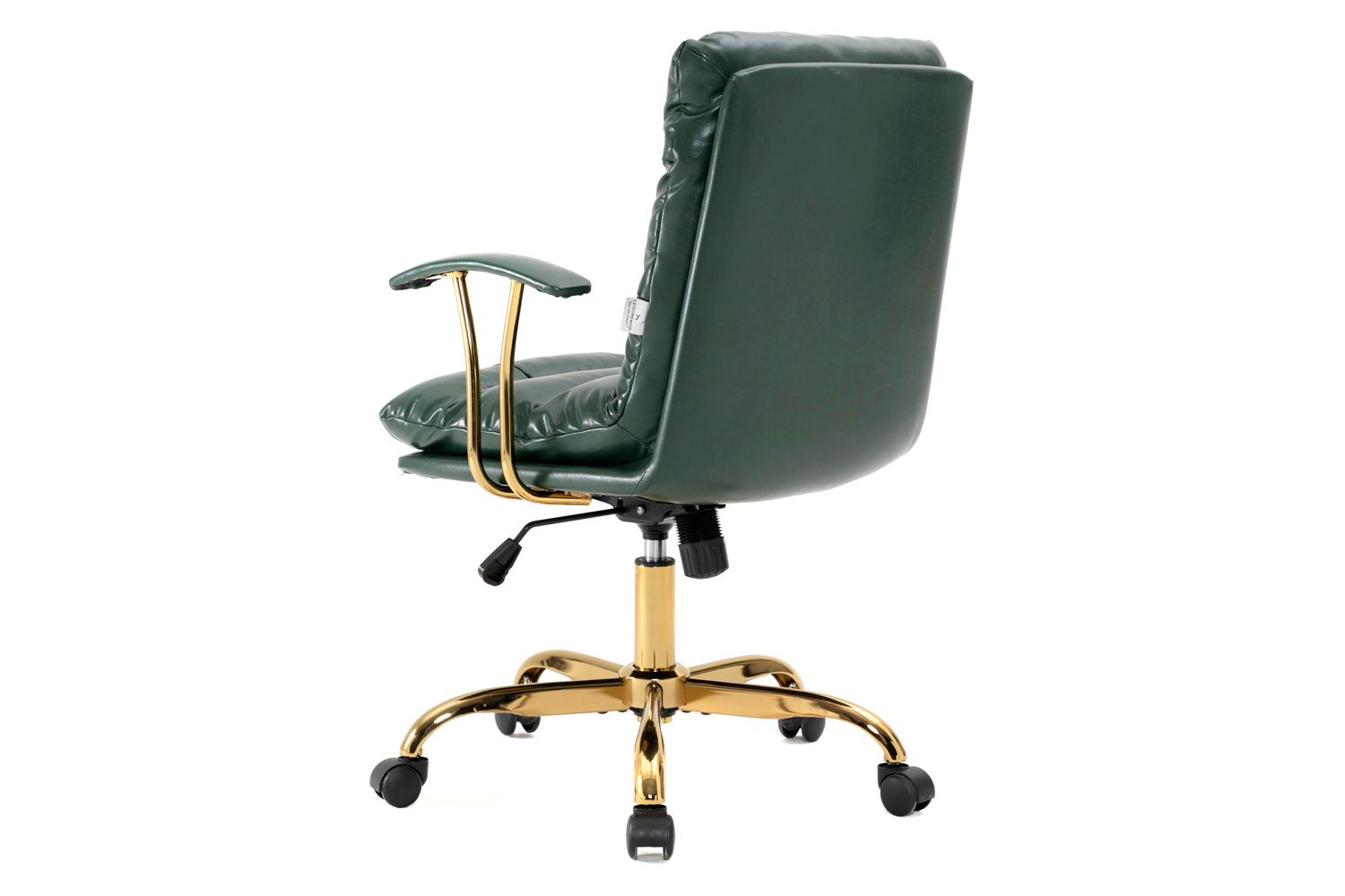 LeisureMod Regina Modern Leather Adjustable Conference Office Chair - Pine/Green