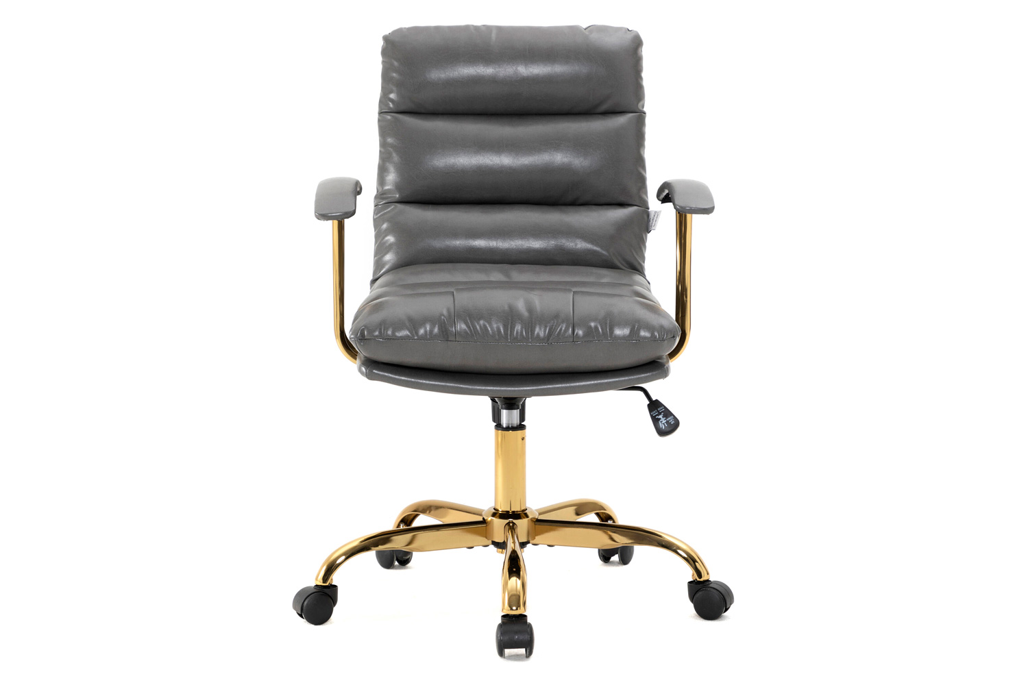 LeisureMod Regina Modern Leather Adjustable Conference Office Chair - Titanium/Gray