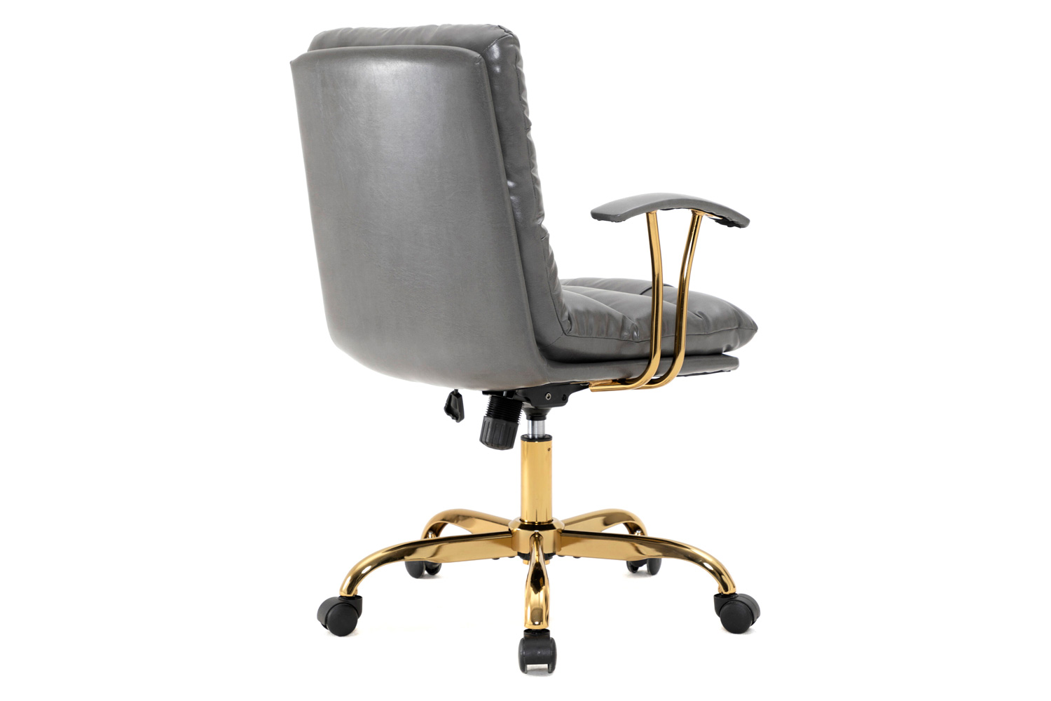 LeisureMod Regina Modern Leather Adjustable Conference Office Chair - Titanium/Gray
