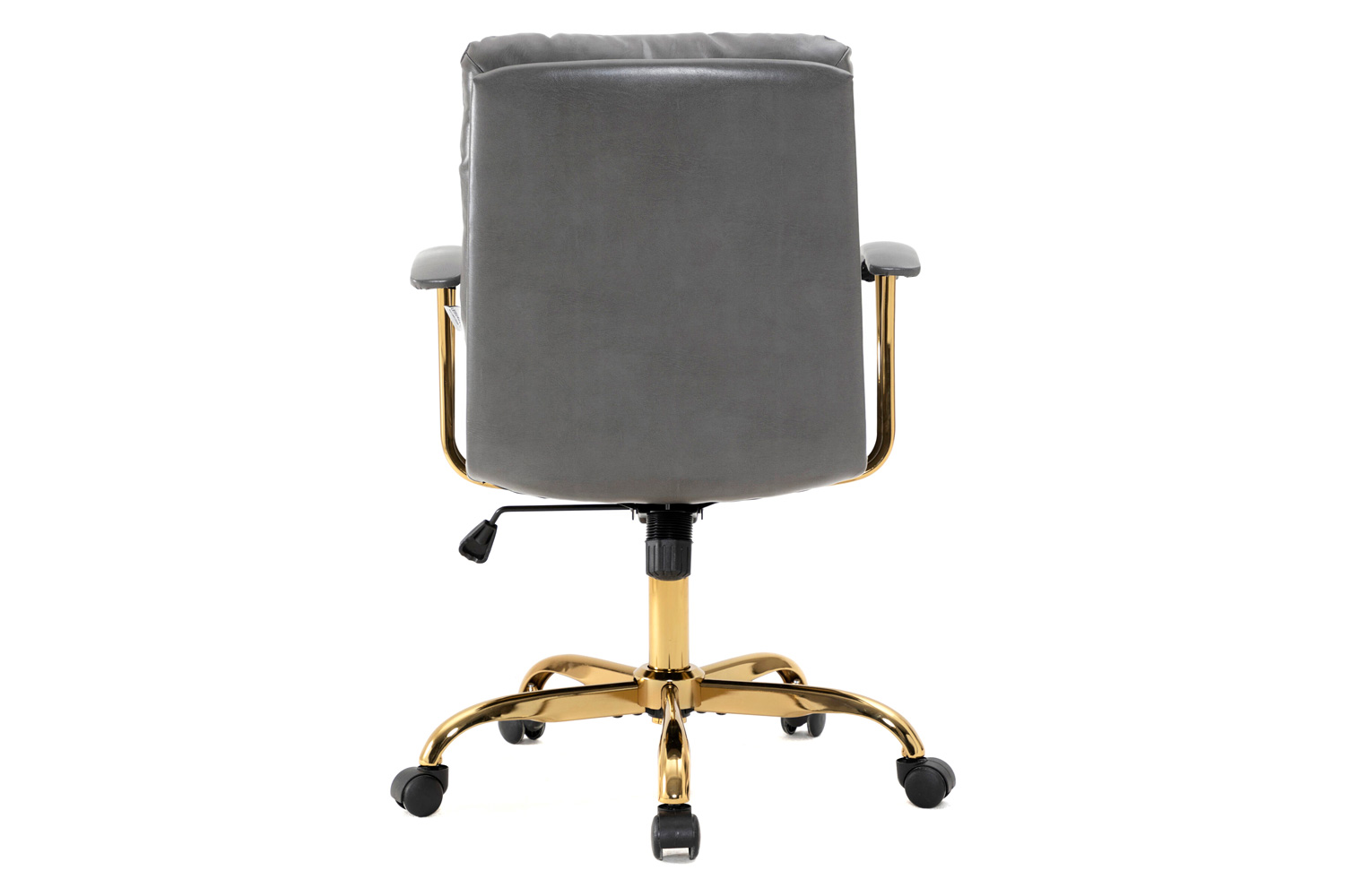 LeisureMod Regina Modern Leather Adjustable Conference Office Chair - Titanium/Gray