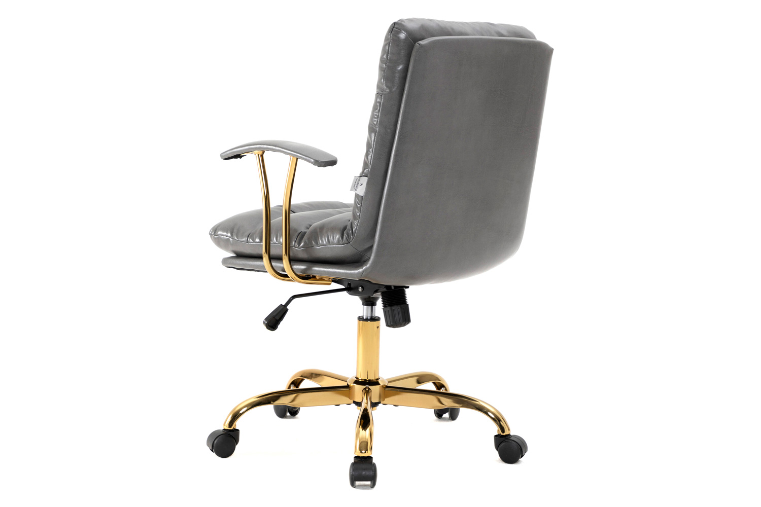 LeisureMod Regina Modern Leather Adjustable Conference Office Chair - Titanium/Gray