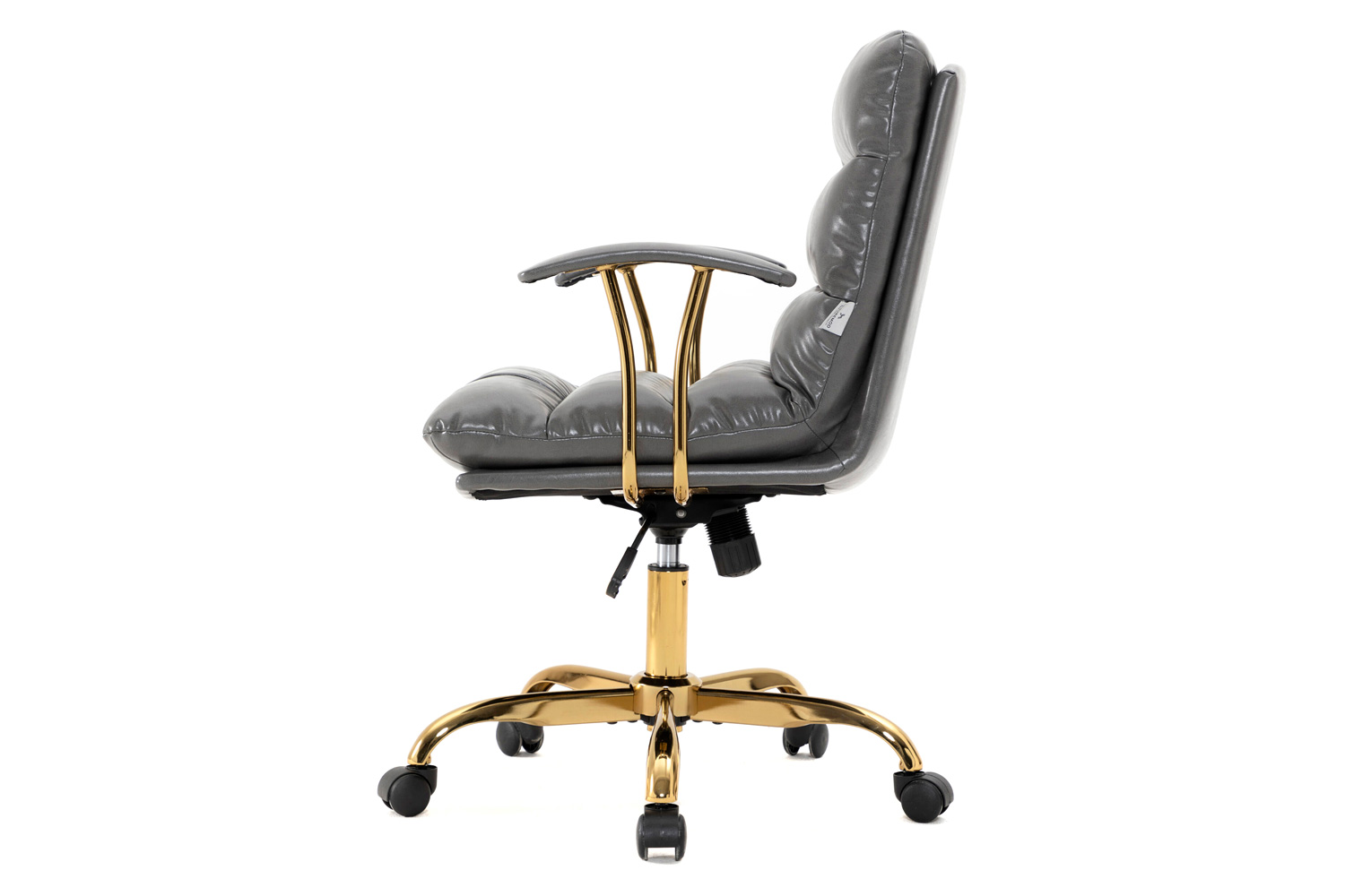 LeisureMod Regina Modern Leather Adjustable Conference Office Chair - Titanium/Gray