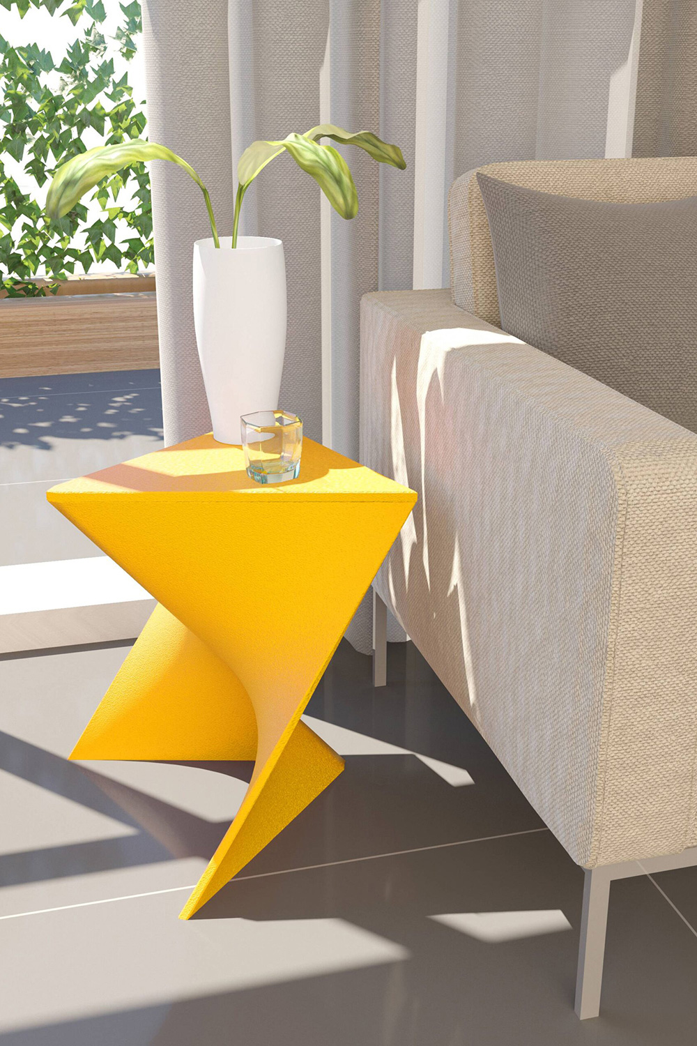 LeisureMod Randolph Modern Side End Table - Yellow