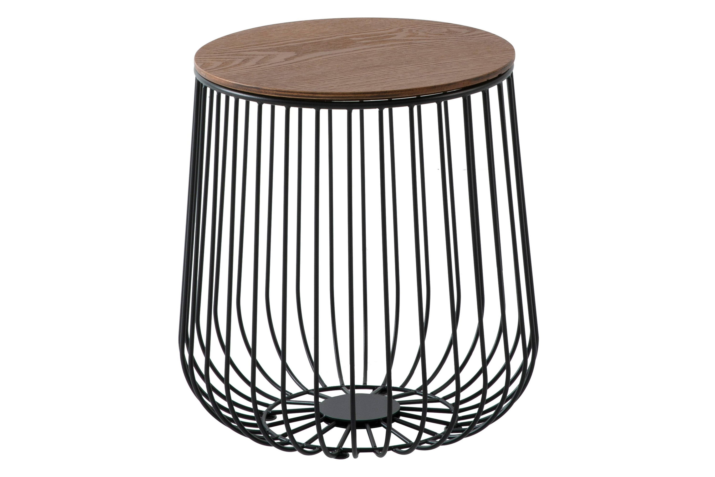 LeisureMod - Runswick Modern Wood Top End Table With Metal Base