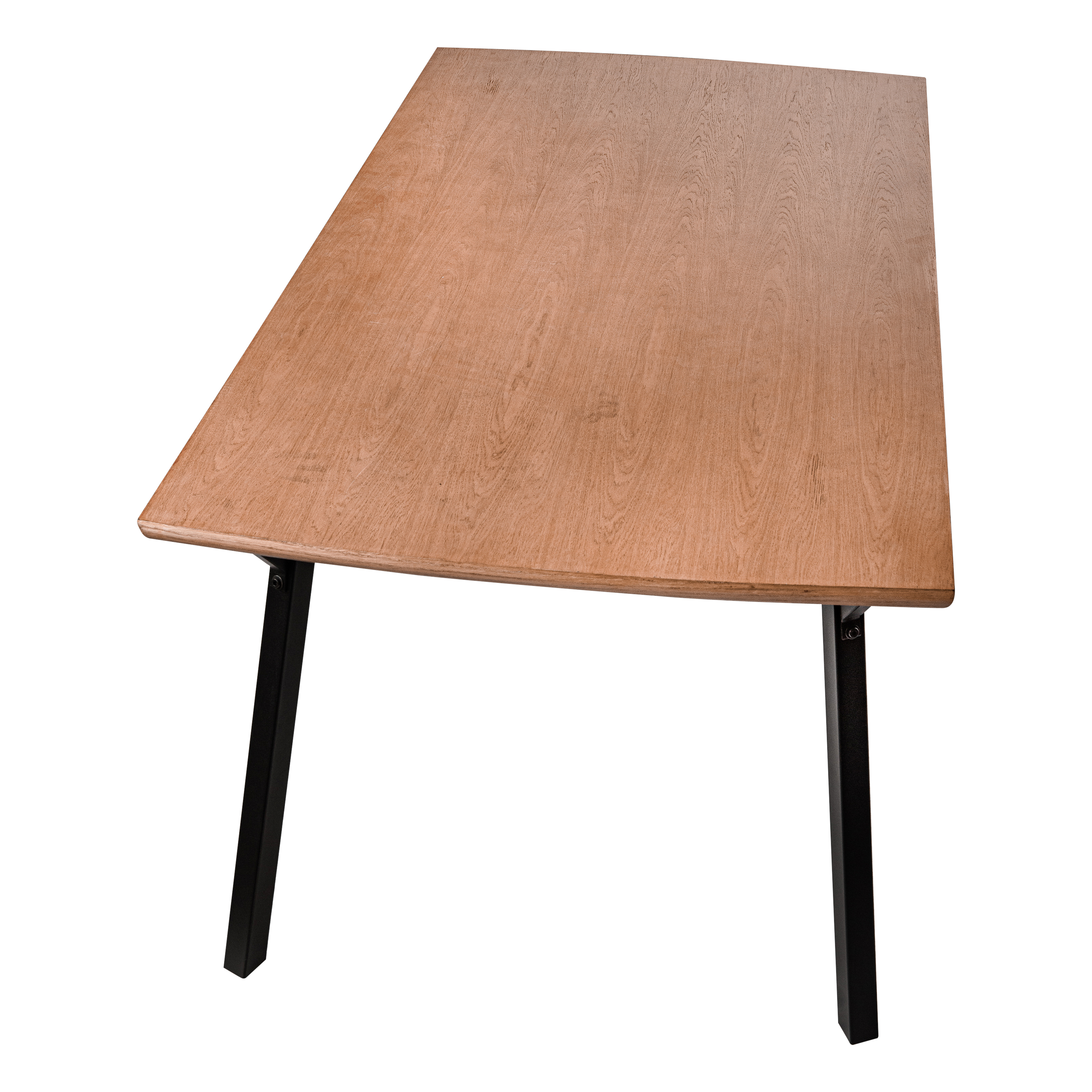 LeisureMod - Ravenna Modern 63" Rectangular Wood Dining Table with Metal Y-Shaped Joint Legs in White Oak