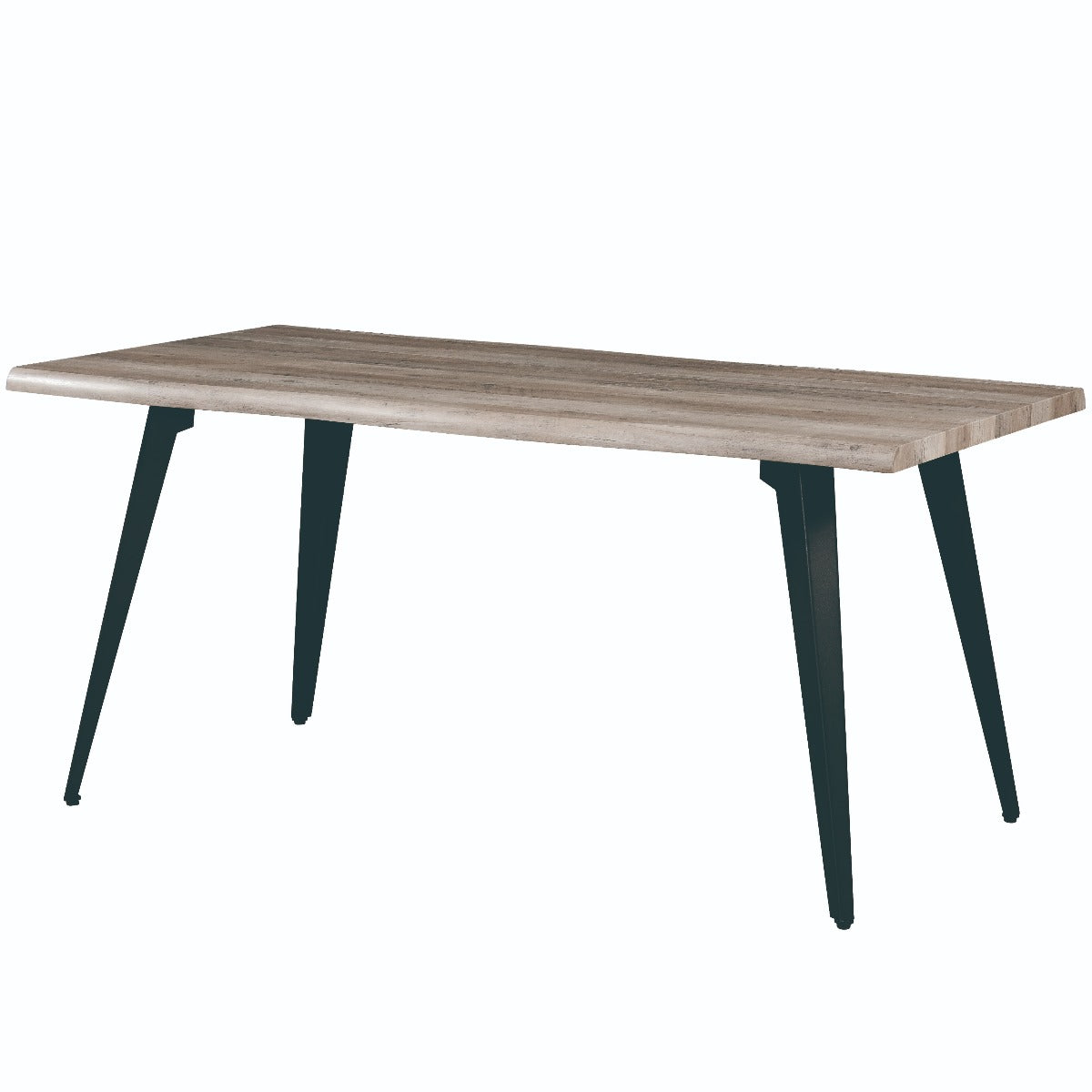 LeisureMod - Ravenna Modern 63" Rectangular Wood Dining Table with Metal Legs