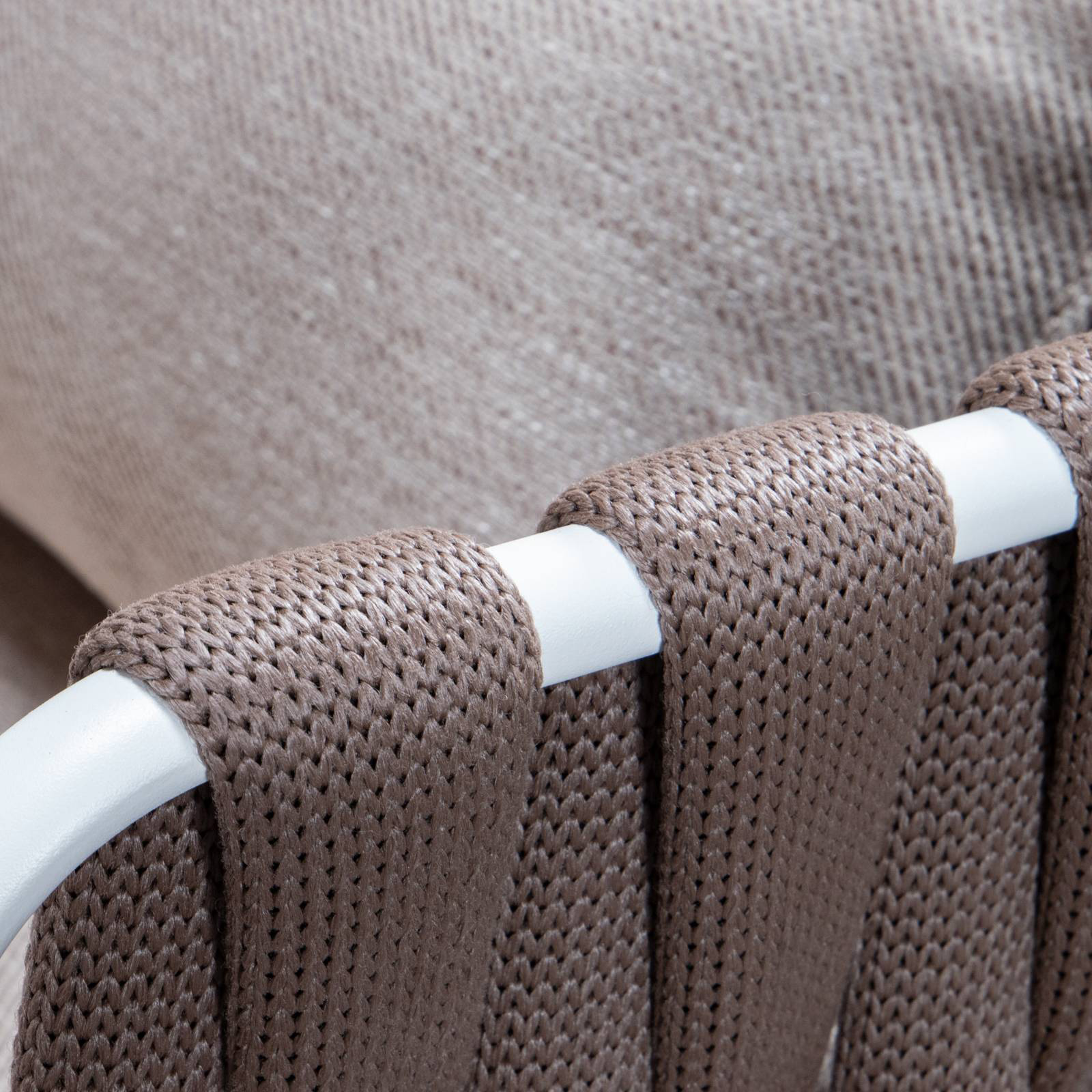 LeisureMod - Spencer Modern Rope Outdoor Patio Dining Chair With Cushions
