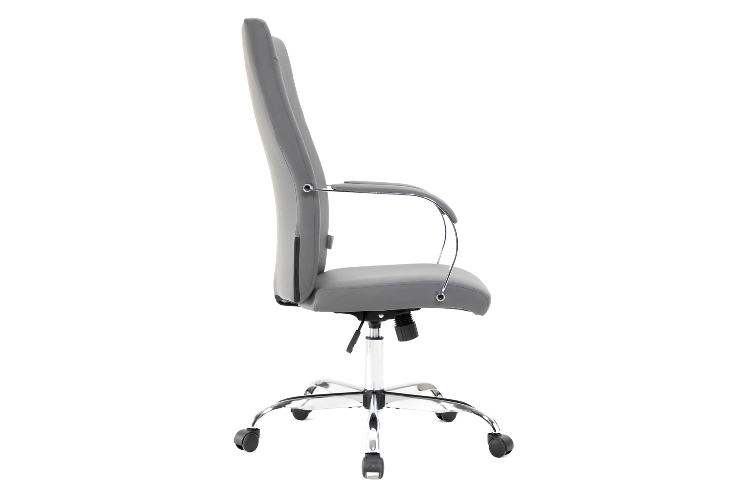LeisureMod Sonora Modern High-Back Leather Office Chair - Gray