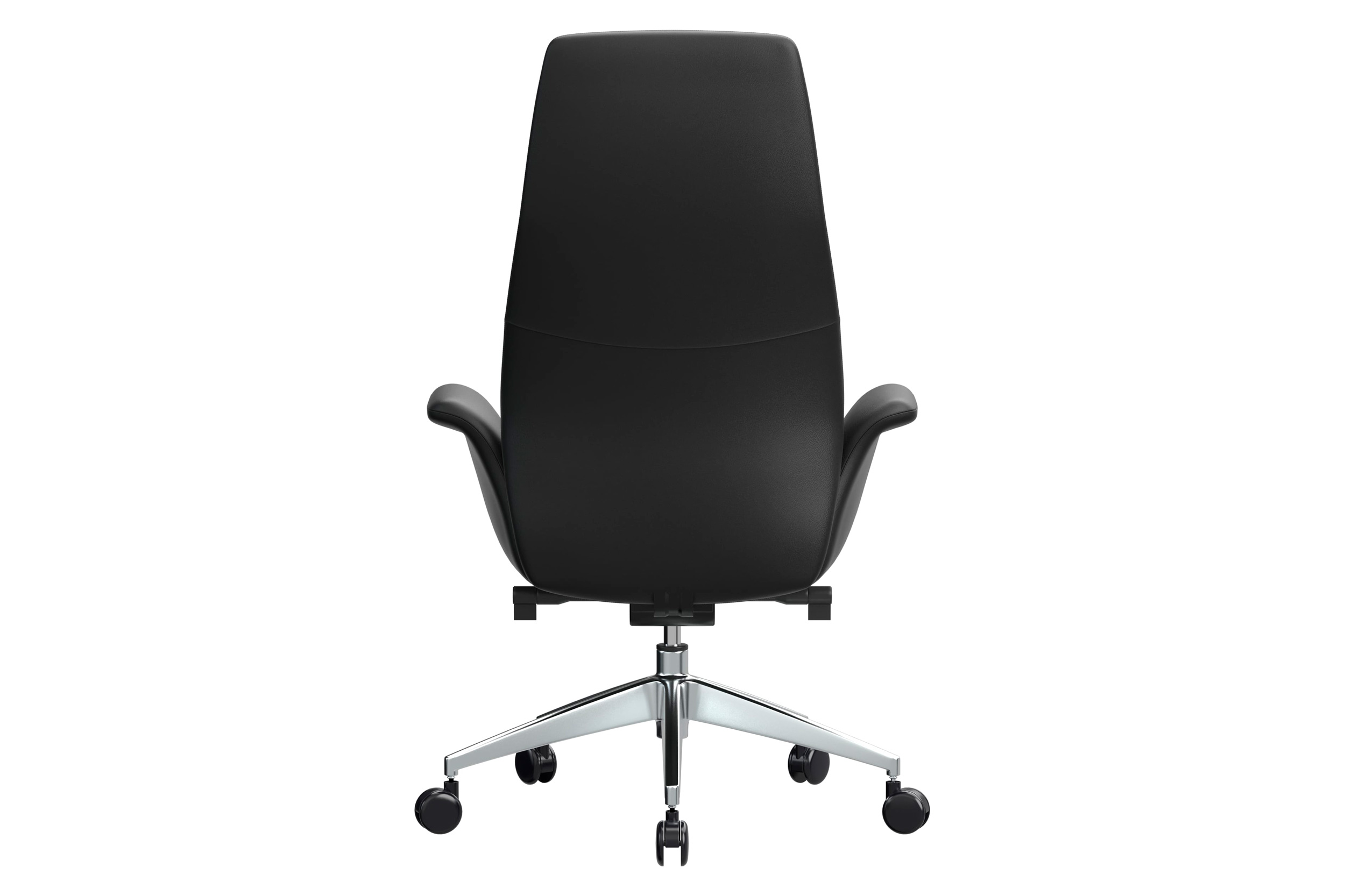 LeisureMod Summit Mid-Century Modern High-Back Conference Office Chair with Aluminum Frame - Black