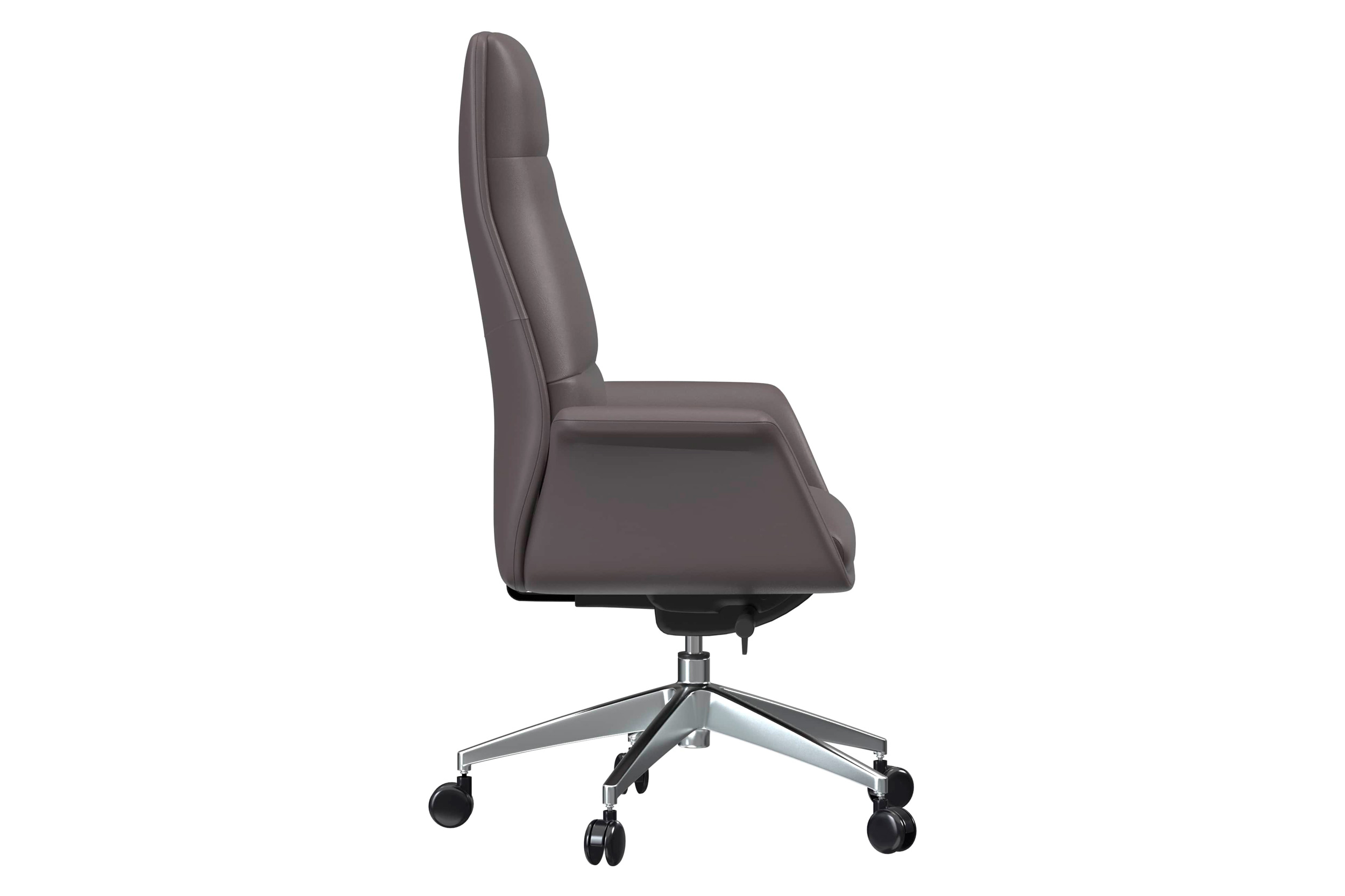 LeisureMod Summit Mid-Century Modern High-Back Conference Office Chair with Aluminum Frame - Gray