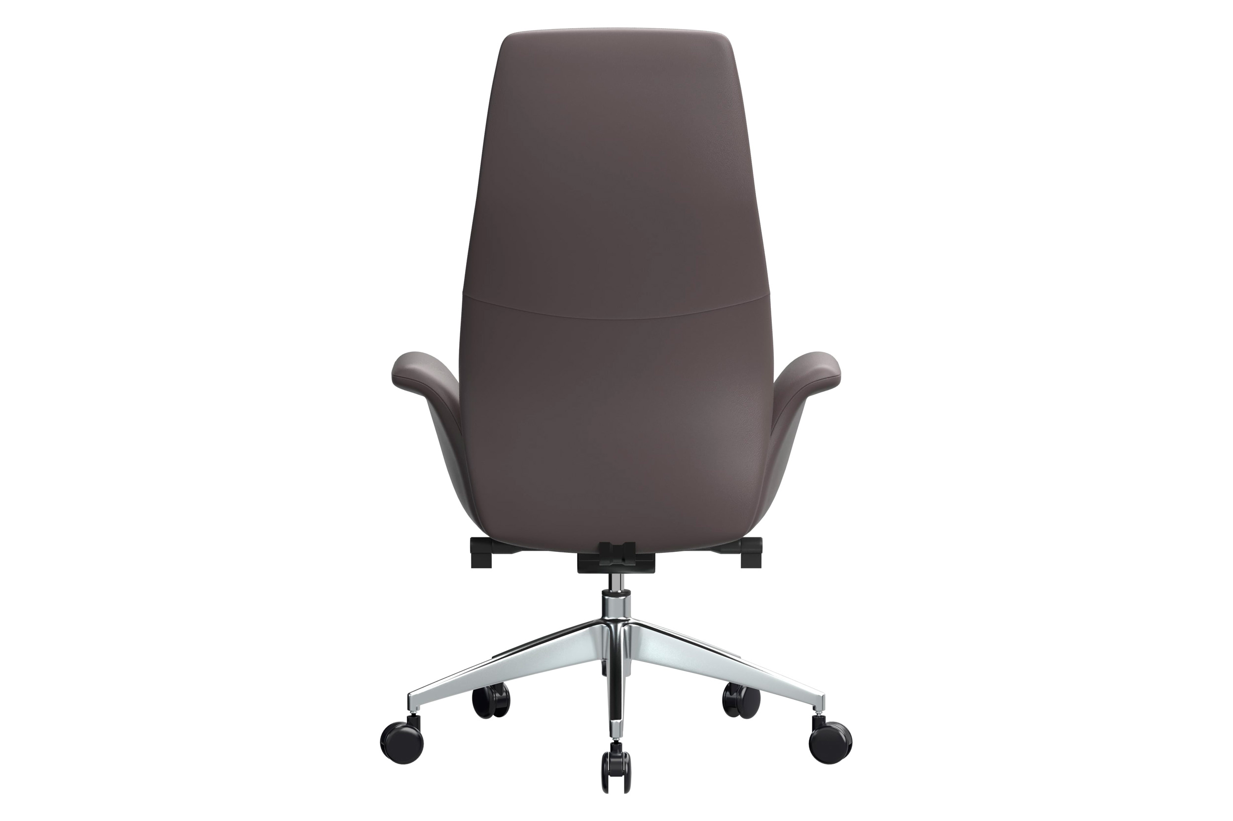 LeisureMod Summit Mid-Century Modern High-Back Conference Office Chair with Aluminum Frame - Gray