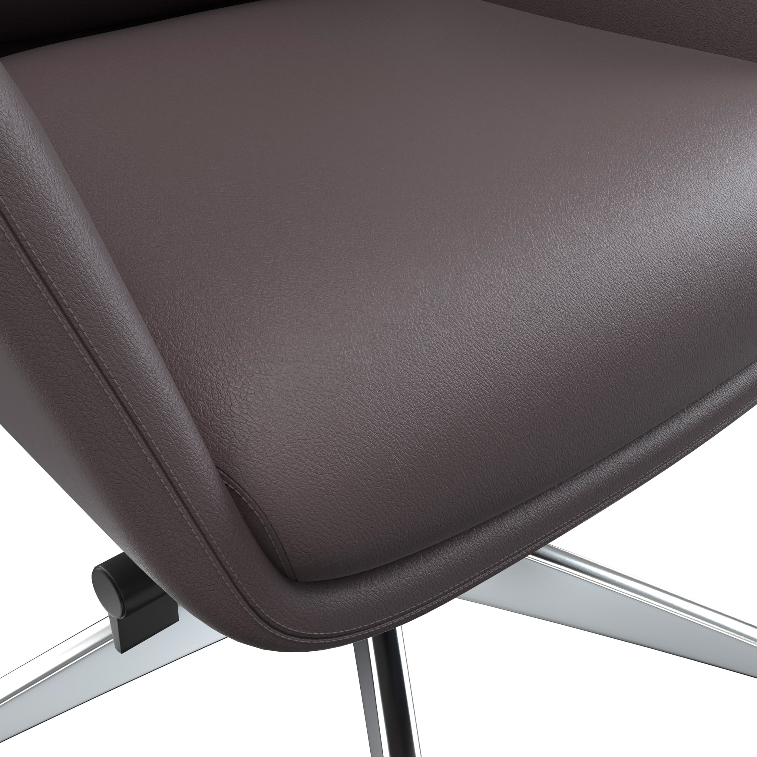 LeisureMod Summit Mid-Century Modern High-Back Conference Office Chair with Aluminum Frame - Gray