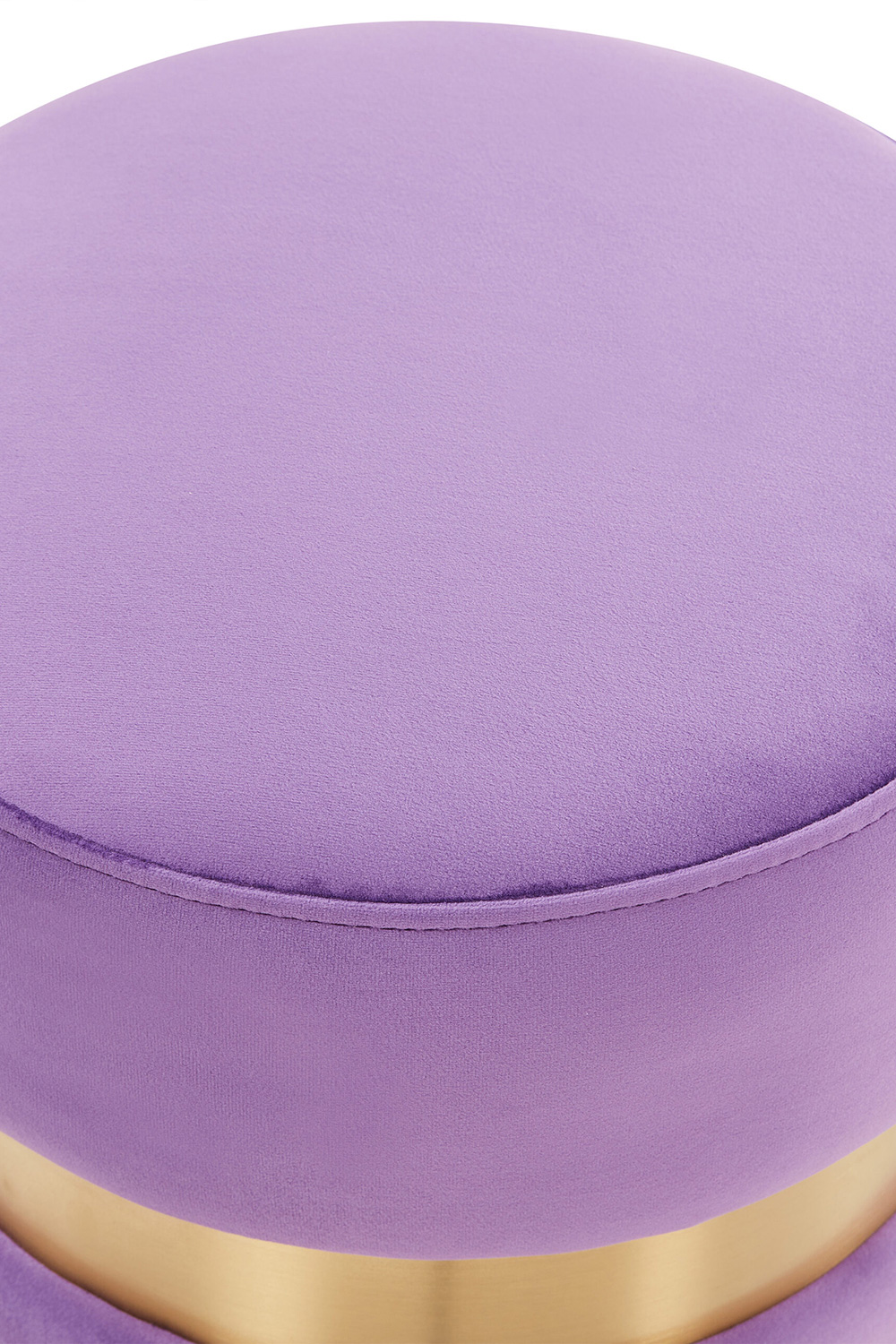 LeisureMod Troy 146" Round Velvet Ottoman - Purple