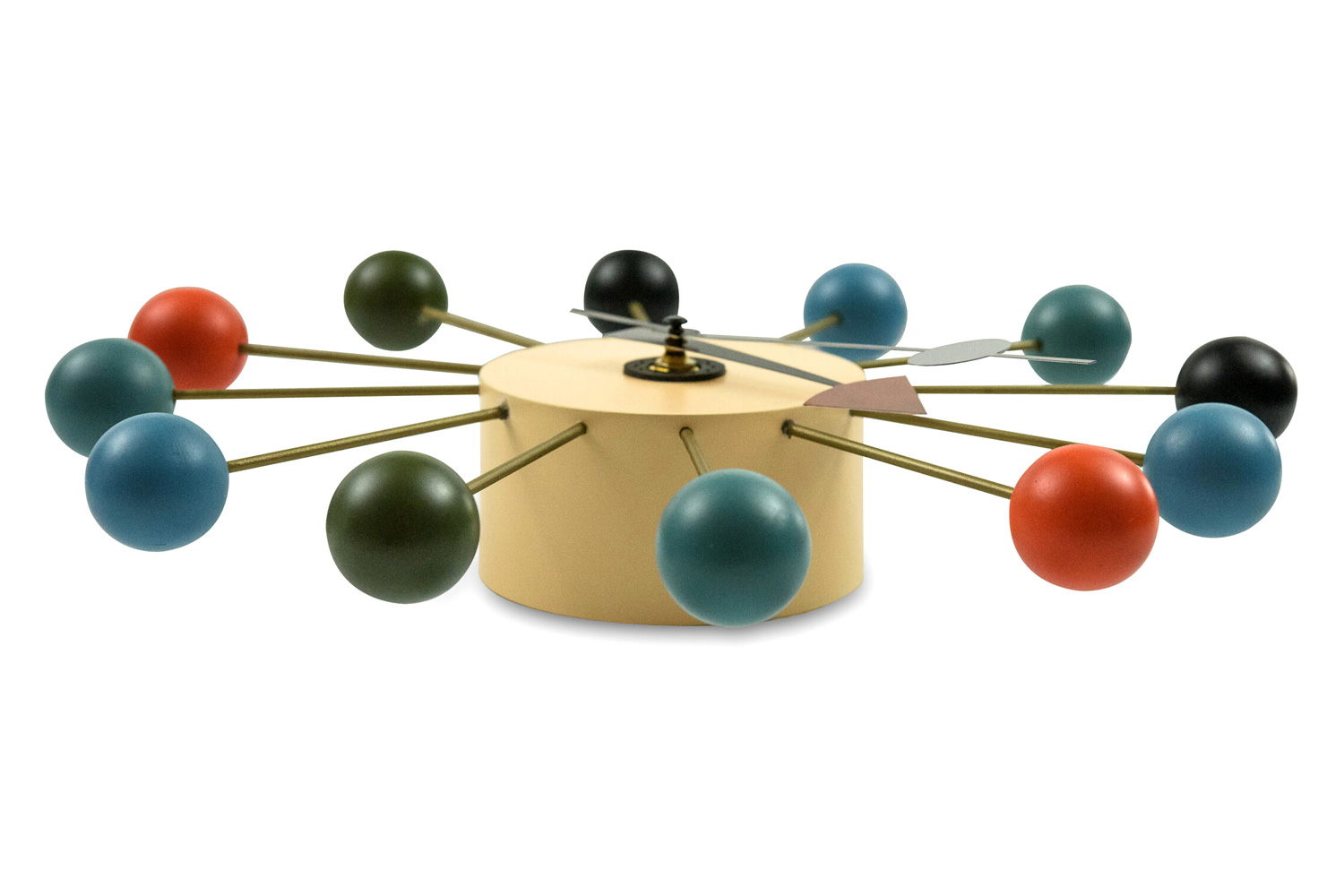 LeisureMod Concordia Modern Design Round Balls Silent Non-Ticking Wall Clock - Multi