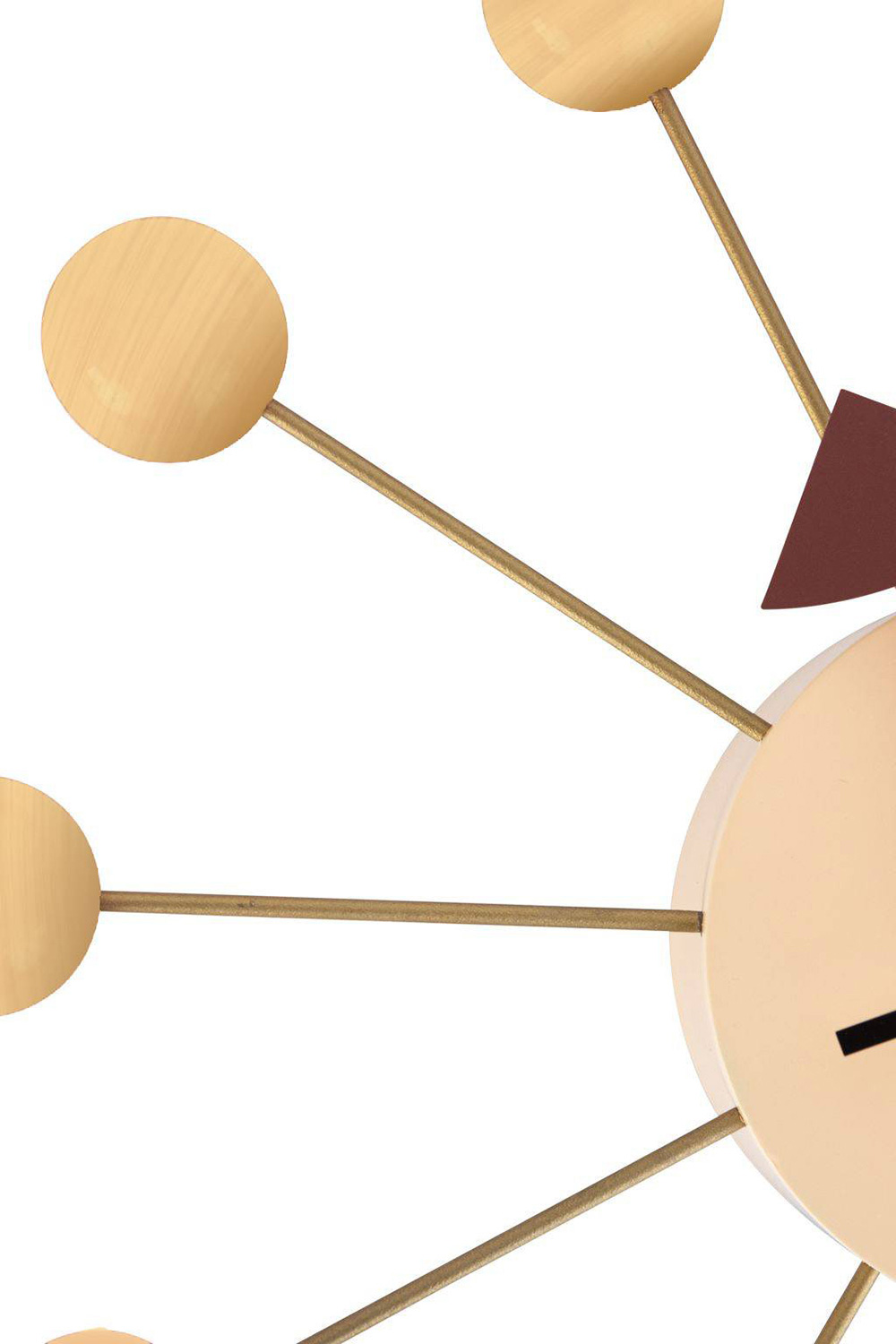 LeisureMod Concordia Modern Design Round Balls Silent Non-Ticking Wall Clock - Natural Wood