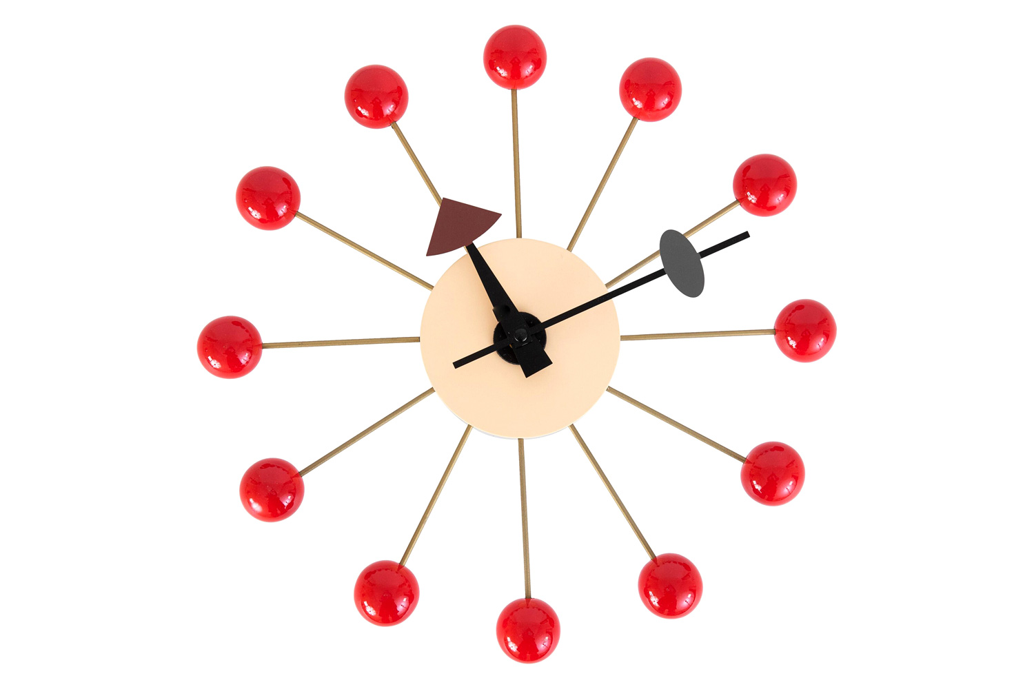 LeisureMod - Concordia Modern Design Round Balls Silent Non-Ticking Wall Clock